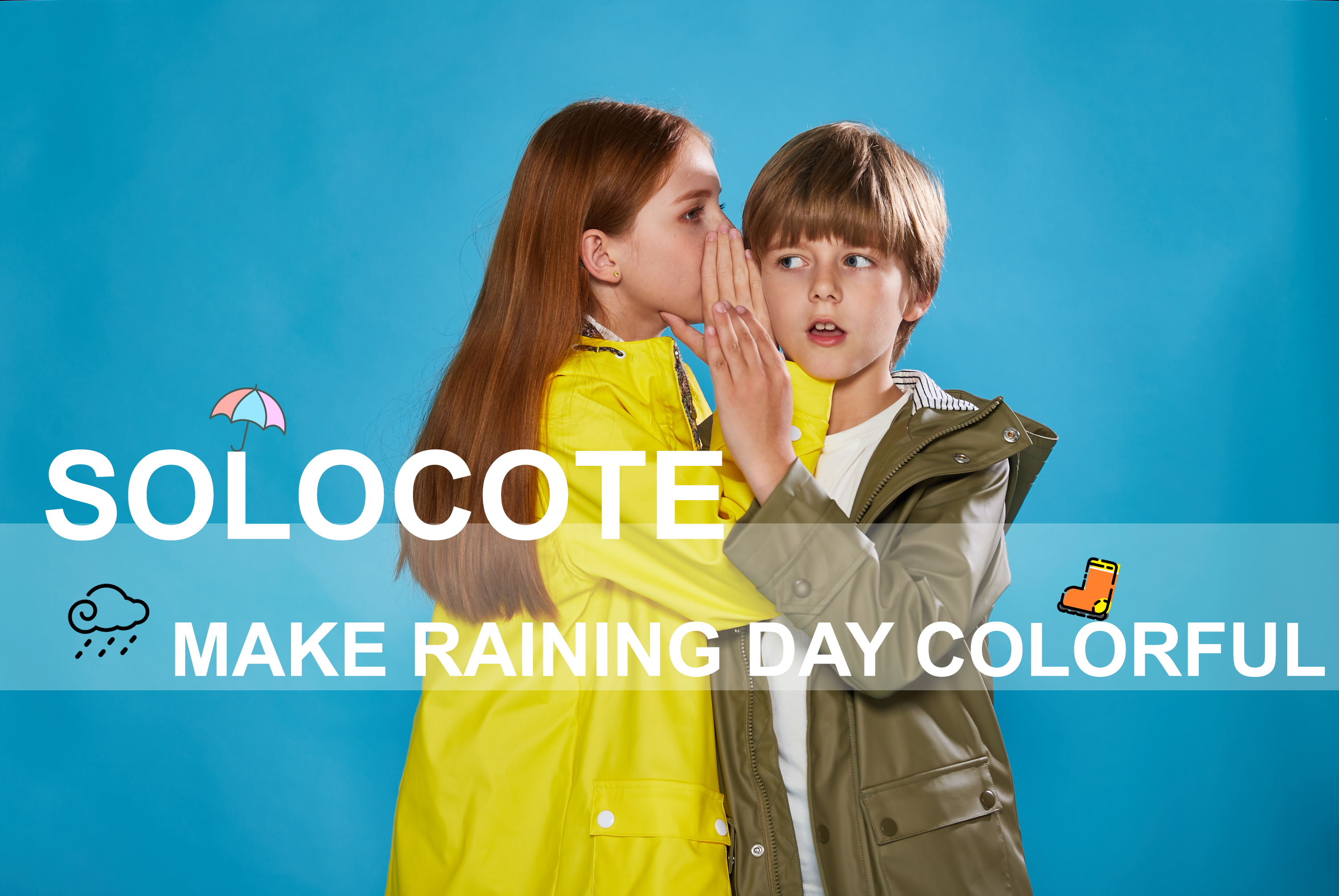 thumbnail video image 2 of SOLOCOTE Girls Waterproof Hooded Rain Jacket with Cotton Lining, Lightweight Long Windbreaker, 2 of 6