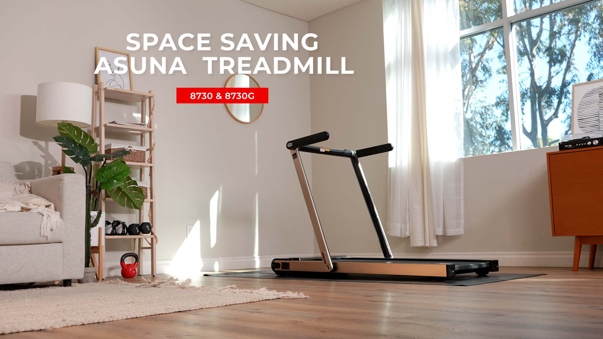 thumbnail video image 2 of Asuna Space Saving Exercise Treadmill, Motorized, Low Profile and Slim Folding, 2 of 10