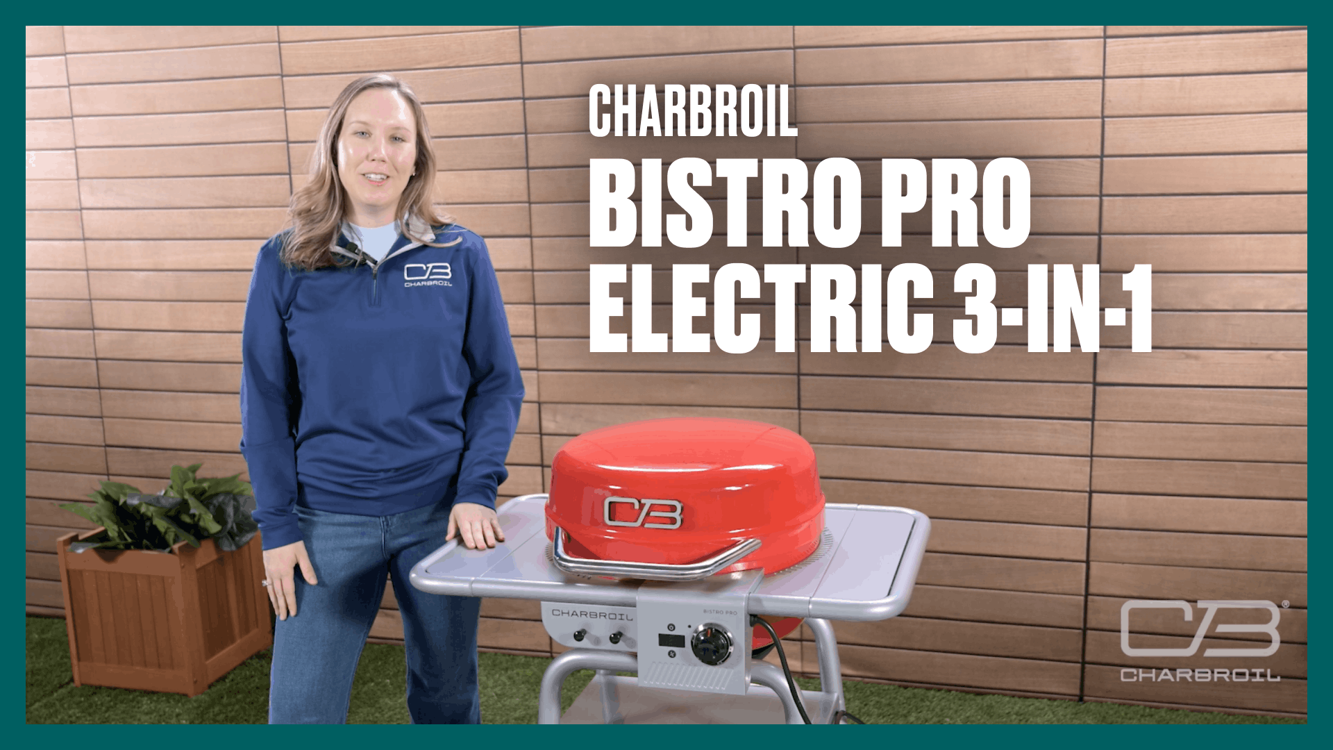 thumbnail video image 2 of Charbroil Bistro Pro™ Electric Grill + Charcoal Mode, 2 of 10