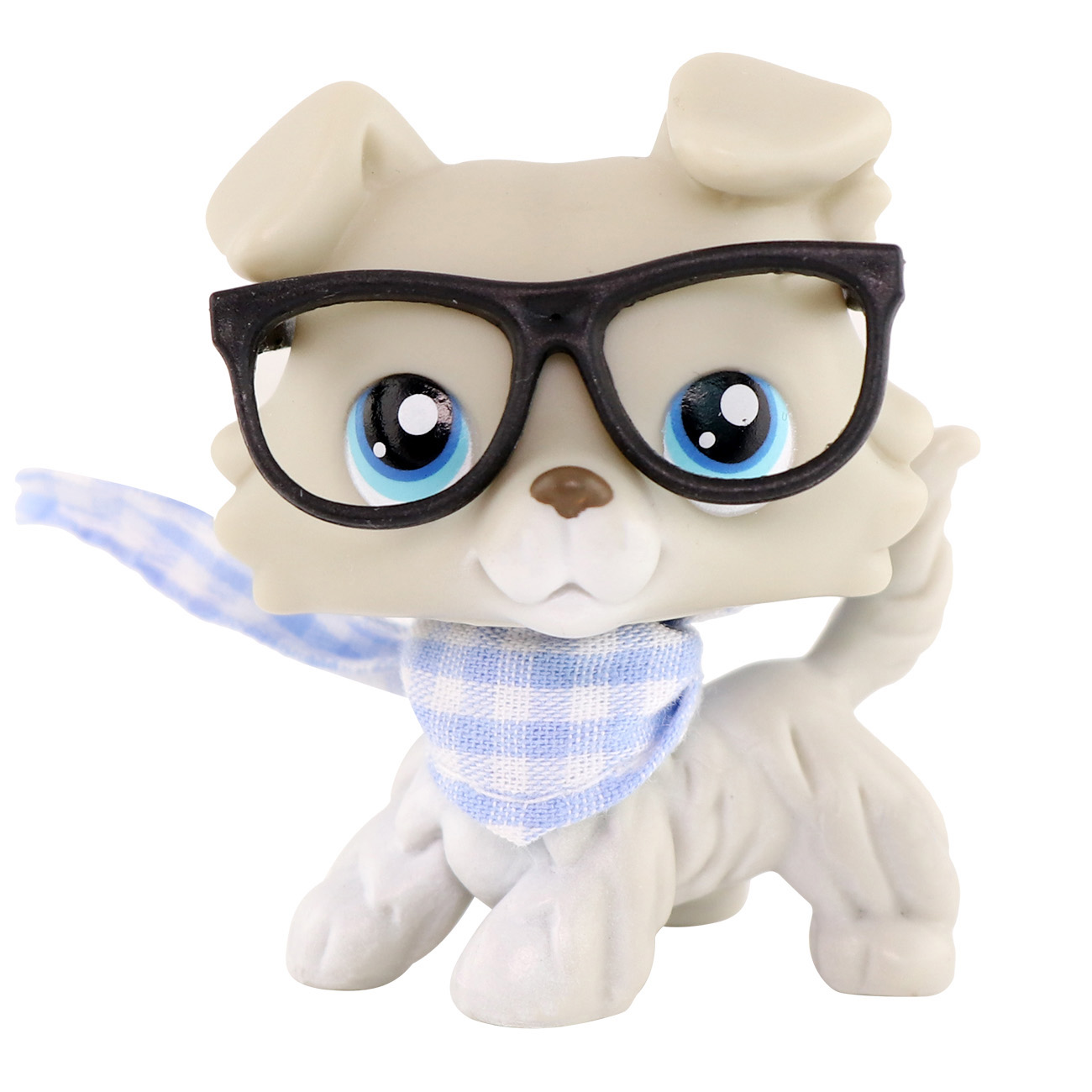 thumbnail video image 2 of Mini Pet Toy Dog Collie #363 with Bandana Glasses Accessories,Collectible Mini Toy Figurines, 2 of 8