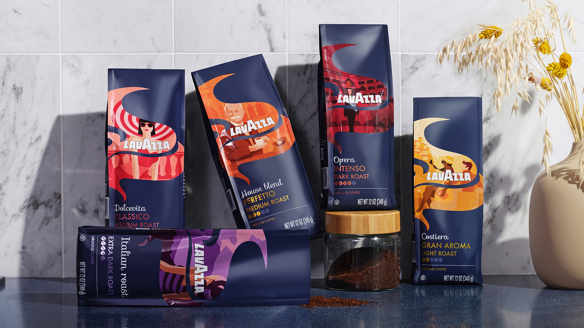 thumbnail video image 2 of Lavazza Costiera Gran Aroma Ground Coffee, Light Roast, 100% Arabica, 12 oz Bag, 2 of 6