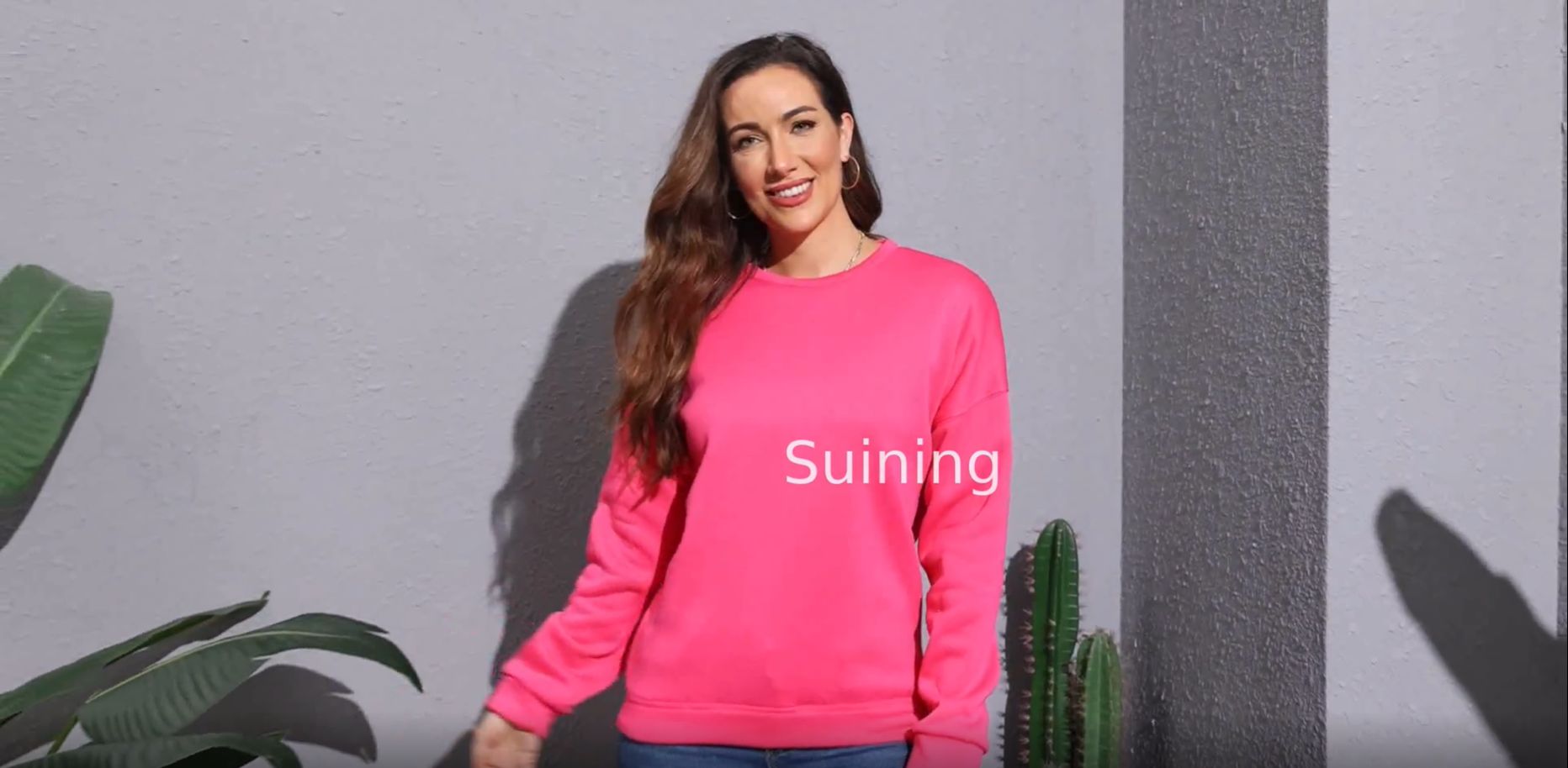 thumbnail video image 2 of Womens Oversized Sweatshirt Crewneck Pullover Casual Long Sleeve Tops Basic Fall Fashion Outfits 2025 Blue XL, 2 of 5