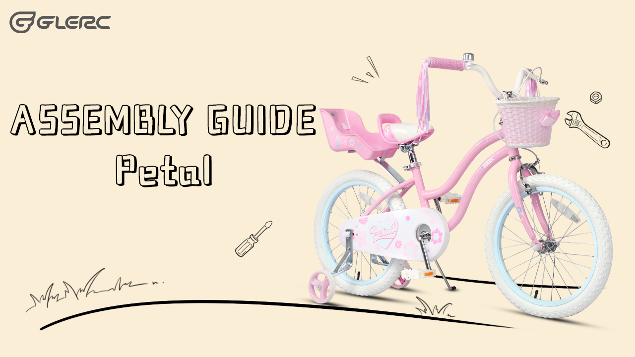thumbnail video image 2 of Glerc Petal Girls Bike, 16 Inch Kids Bike for Ages 4-7 Years Old, Princess Style Kids Bicycle with Training Wheels & Basket & Streamers, Blue, 2 of 11