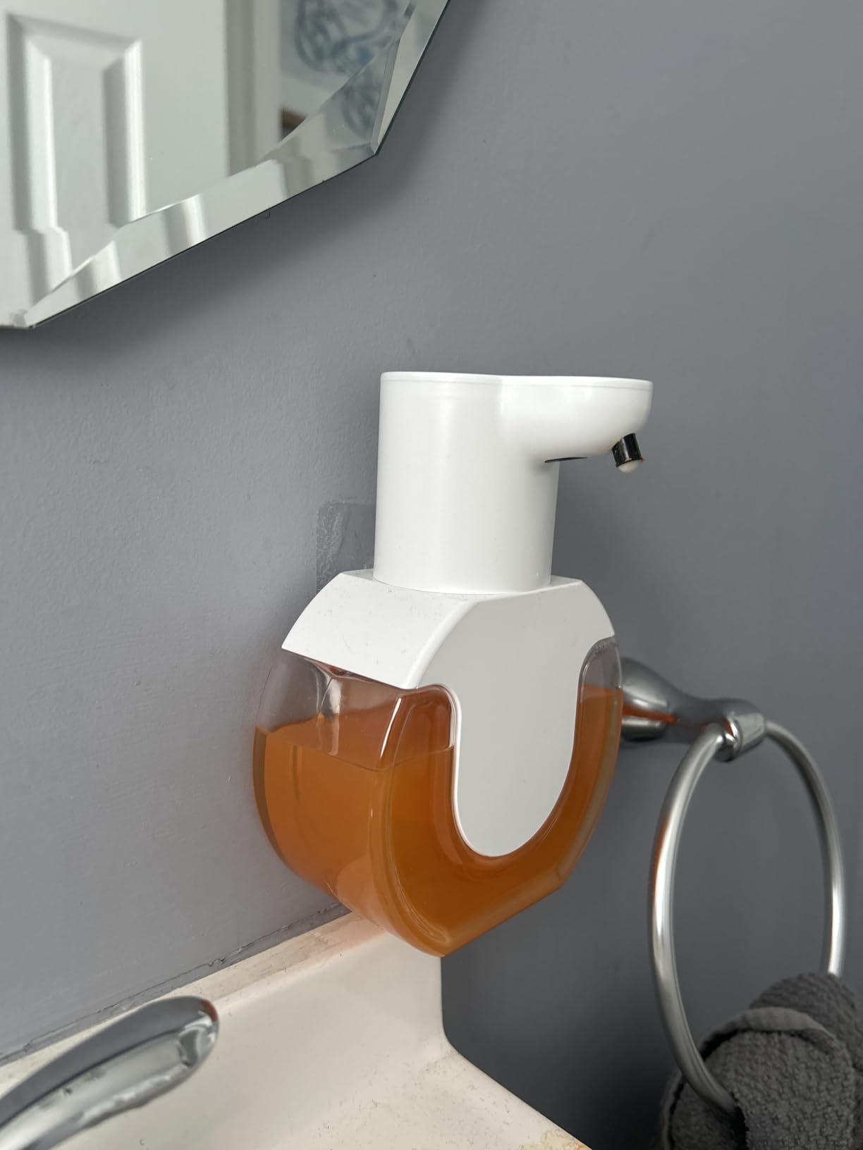 thumbnail video image 2 of Automatic Soap Dispenser Touchless,Rechargeable Foaming Soap Dispenser,15oz/420ml Smart Hand Soap Dispensers,4-Level Adjustable,Wall Mount for Bathroom Kitchen Dish Soap,Hands-Free, 2 of 8
