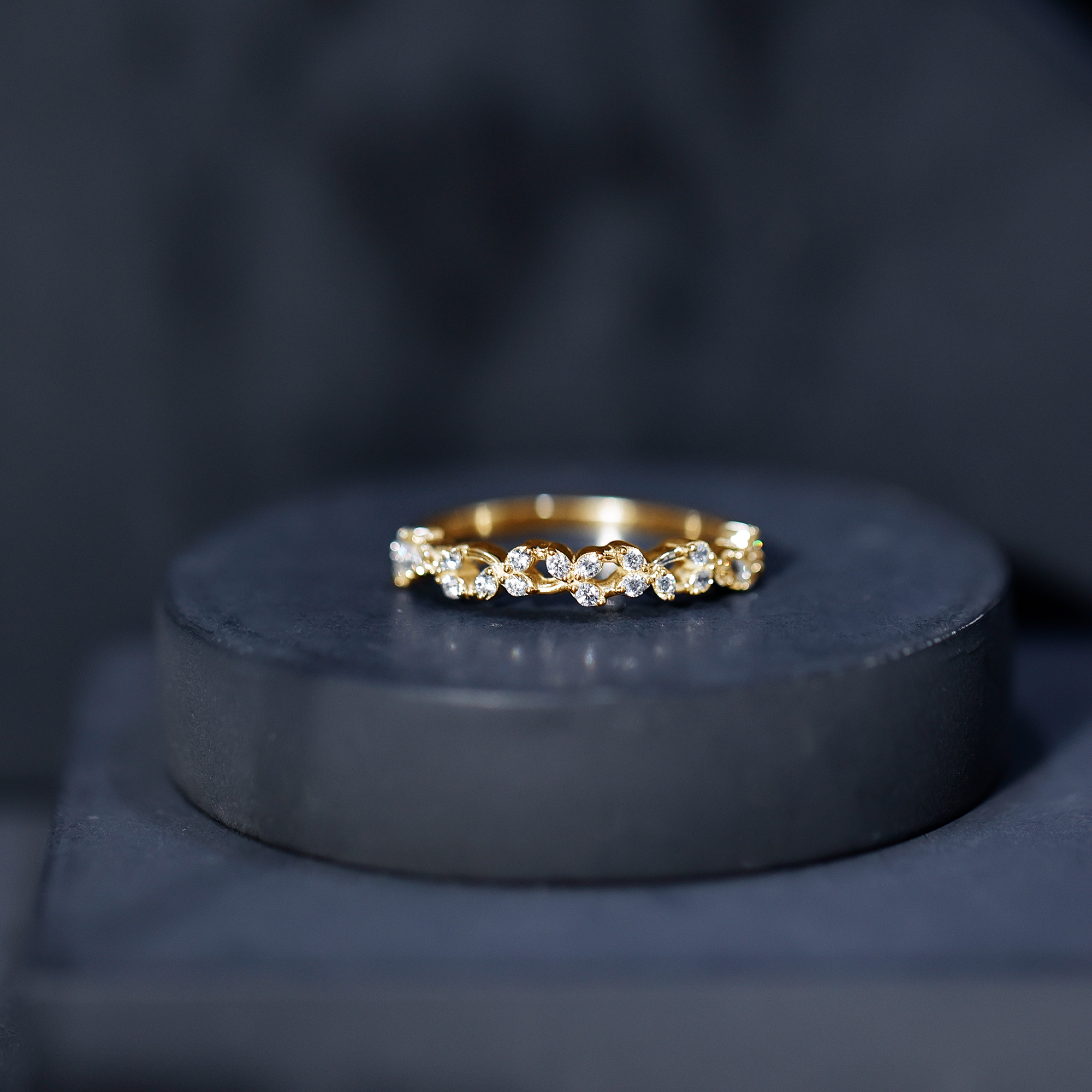 thumbnail video image 2 of Rosec Jewels Certified Lab Grown Diamond Half Eternity Ring - EF- VS Quality - Diamond Promise Ring for Women - Ready to Gift, 14K Yellow Gold, US 7.50, 2 of 7