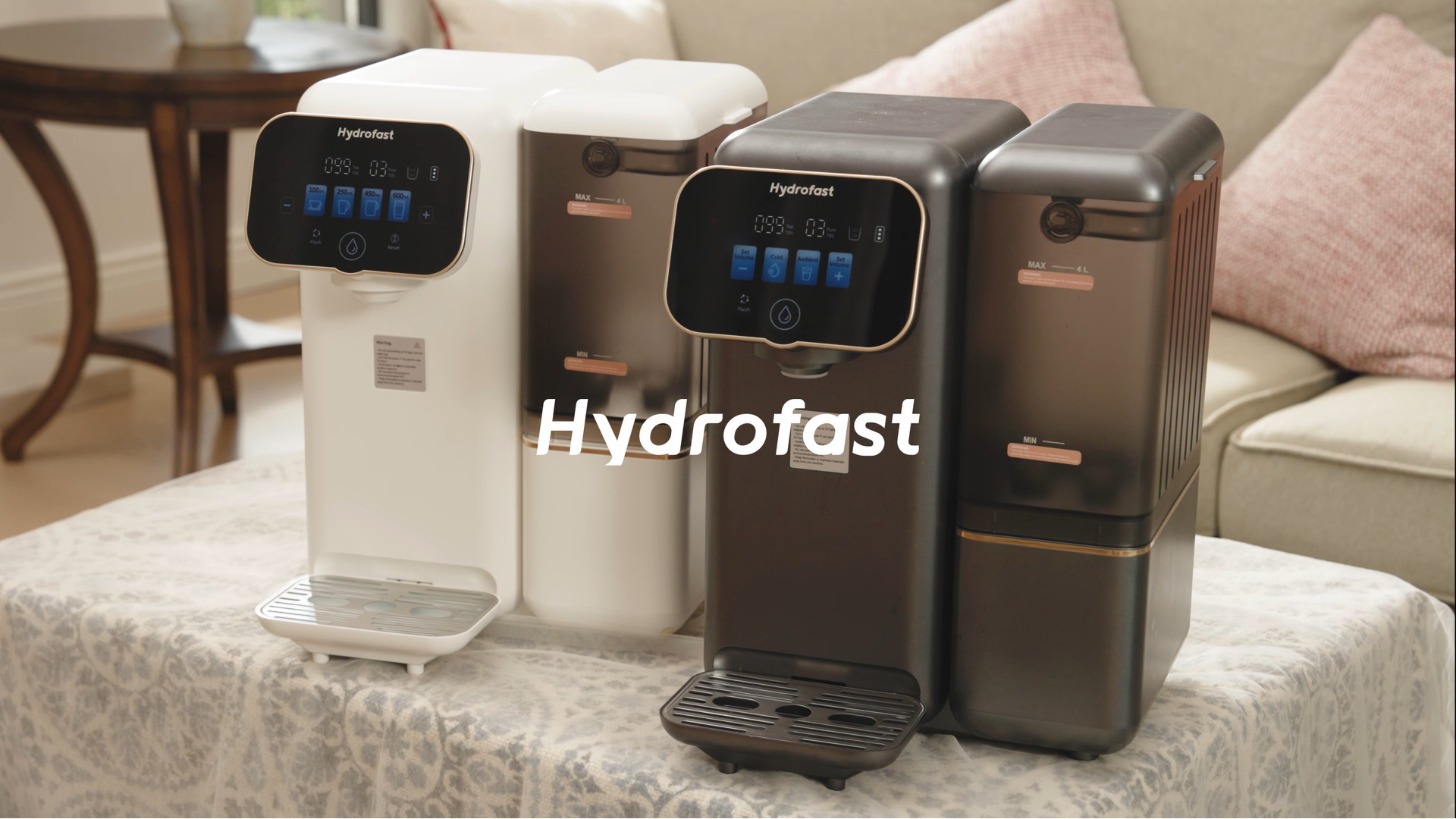 thumbnail video image 2 of Hydrofast Reverse Osmosis Countertop Water Filtration System with Cold Water Function, Smart Touchscreen & 6-Stage Filtration Hydrofast C100, 2 of 23