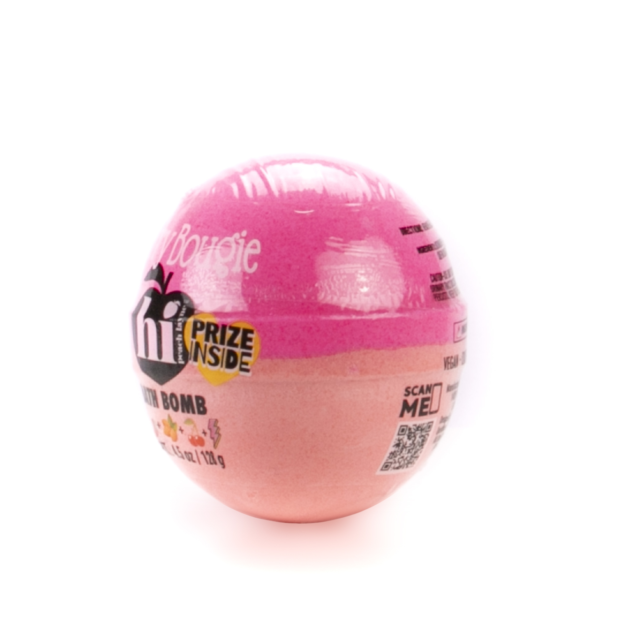 Hi Peach Layne Berry Bougie Hot Pink and Peach Bath Bomb with