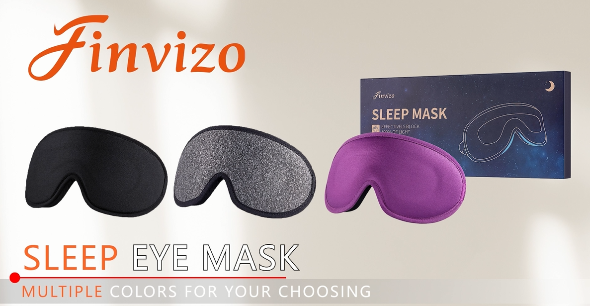 thumbnail video image 2 of Finvizo Sleep Mask for Adult Blindfold Silk Eye Mask Cover, Black, 2 of 8