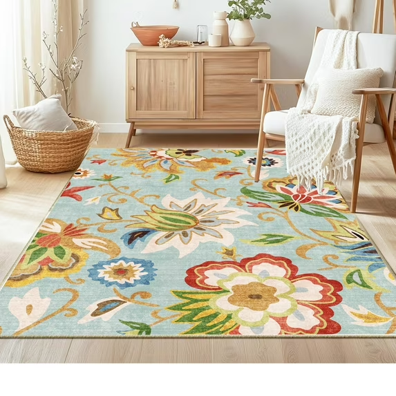 thumbnail video image 2 of 3x5 Rug Ultra Soft Washable Rug, Non Slip Area Rug Indoor Entrance, Stain Resistant Rugs for Living Room Bedroom, Vintage Home Decor Area Rugs, Red, 2 of 6