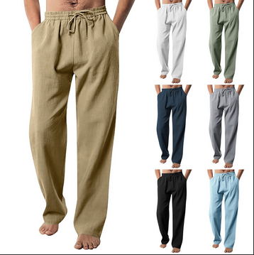 thumbnail video image 2 of SNOWSONG Warmup Pants for Men Men's Casual Fashion Solid Color Loose Drawstring Trend Beach Pants, Mens Pants, Joggers for Men, Cotton Sweatpants 1x Pant Navy XL, 2 of 10