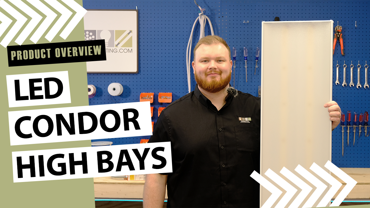thumbnail video image 2 of WareLight Condor Premium 2FT LED High Bay 155W, 21080Lms, Selectable 4000K/5000K LED Shop Lights, Industrial Grade High Bays, UL/DLC Listed, 100,000 Hour Life, 2 of 11