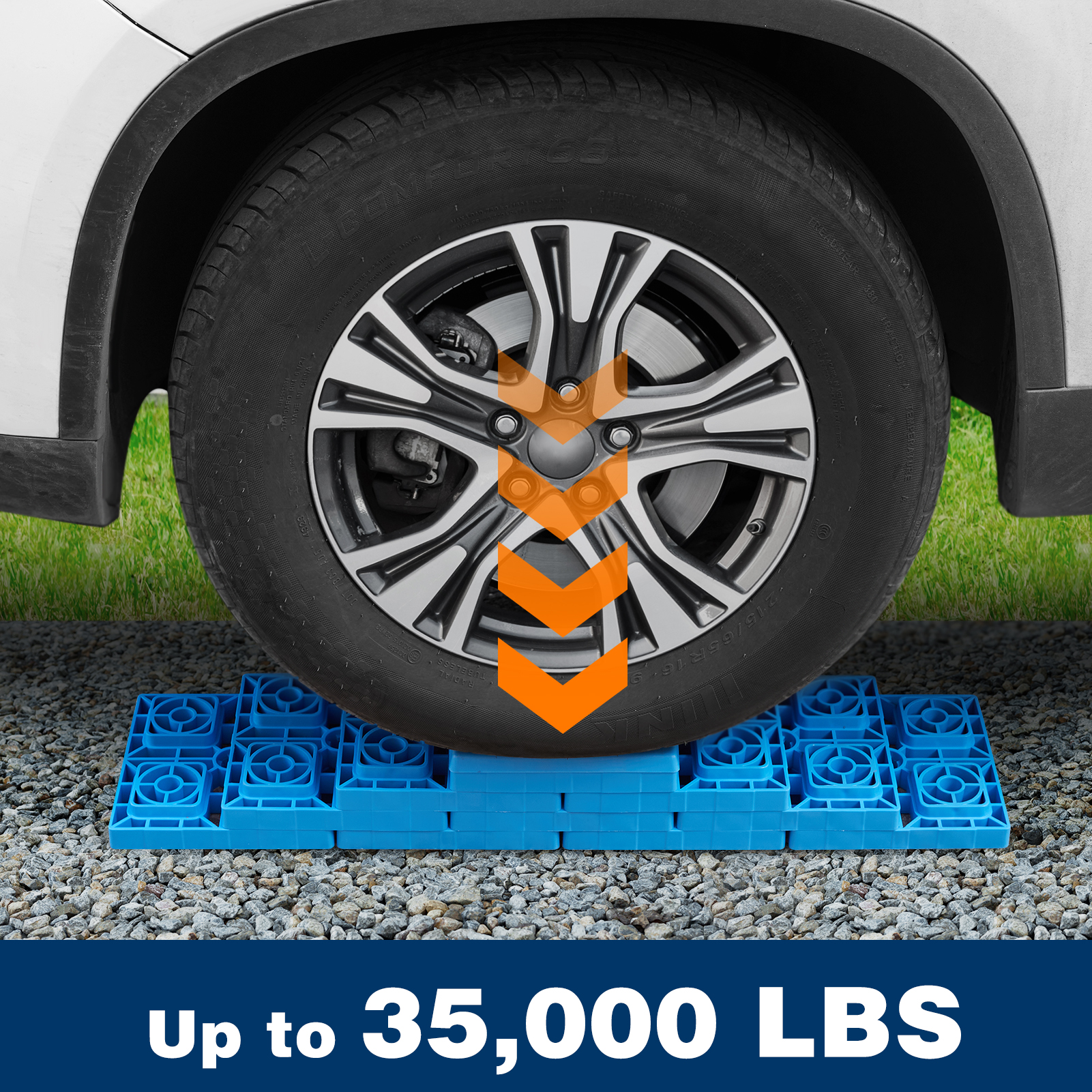 thumbnail video image 2 of Kohree Heavy Duty RV Leveling Blocks with Carry Bag, 12 Pack-Anti-mud Sturdy for Single and Dual Wheels, Stabilizer, Camper,Travel Trailer, 2 of 14