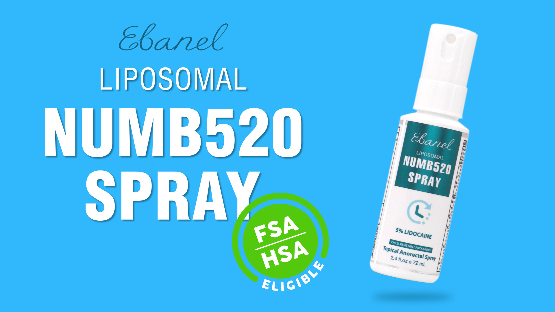 thumbnail video image 2 of Ebanel Set of 5% Lidocaine Numbing Cream and 5% Lidocaine Spray Pain Relief Numbing Spray for Skin, Maximum Strength Topical Anesthetic to Numb Pain Burn Itch for Local and Anorectal Uses, 2 of 10
