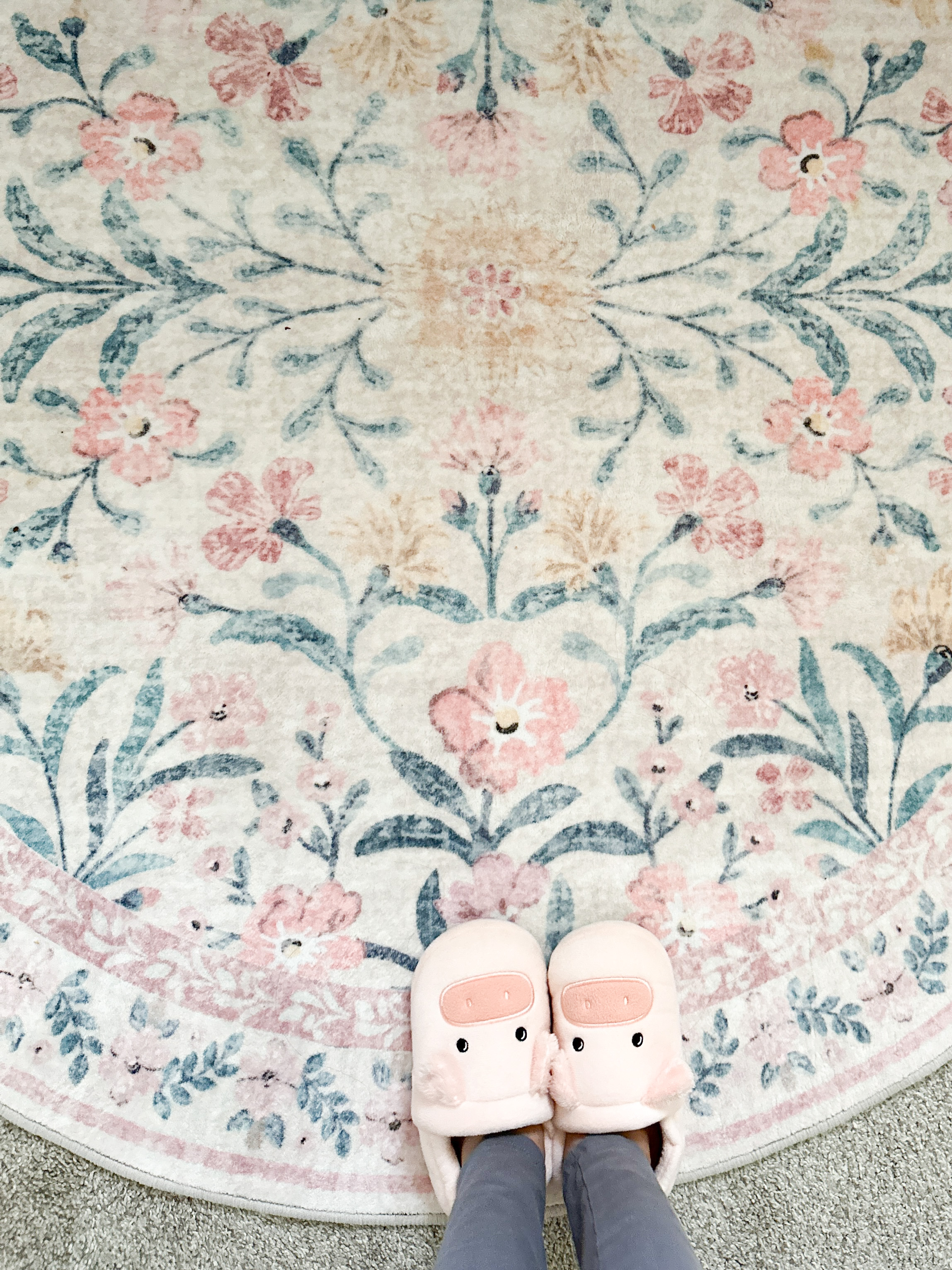 thumbnail video image 2 of Lahome 9'x12' Large Floral Washable Rugs for Living Room, Non Slip Bedroom Rug with Rubber Backing, Green Soft Indoor Carpet for Nursery Playroom, 2 of 9