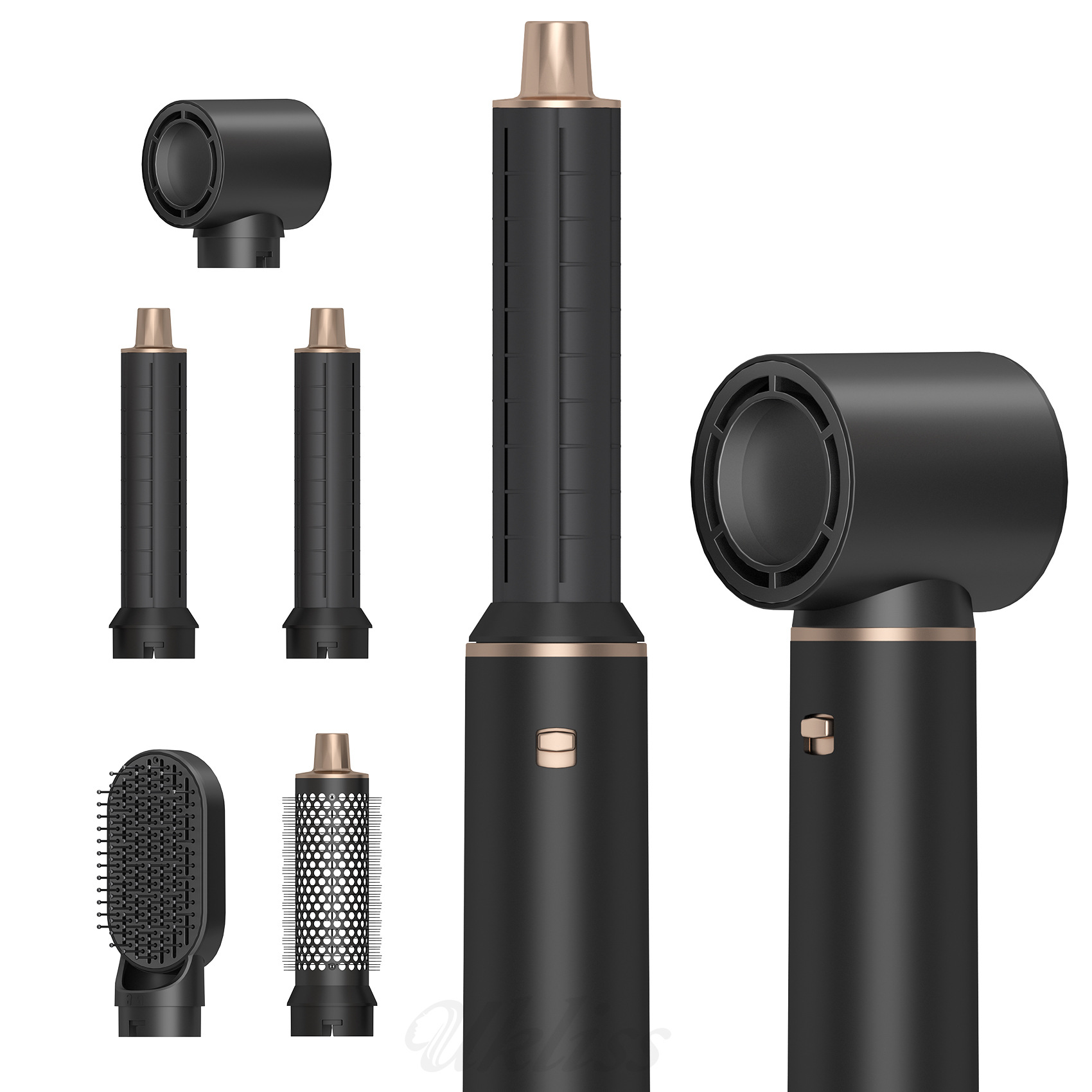 thumbnail video image 2 of 5 in 1 Blow Dryer Brush, Upgrade Hair Dryer Brush Air Curler Air Curling Wrap Styler, Detachable Hot Air Brush Negative Ion Curling Brush Iron, Hair Styling Tools for Drying Curling Straightening, 2 of 12