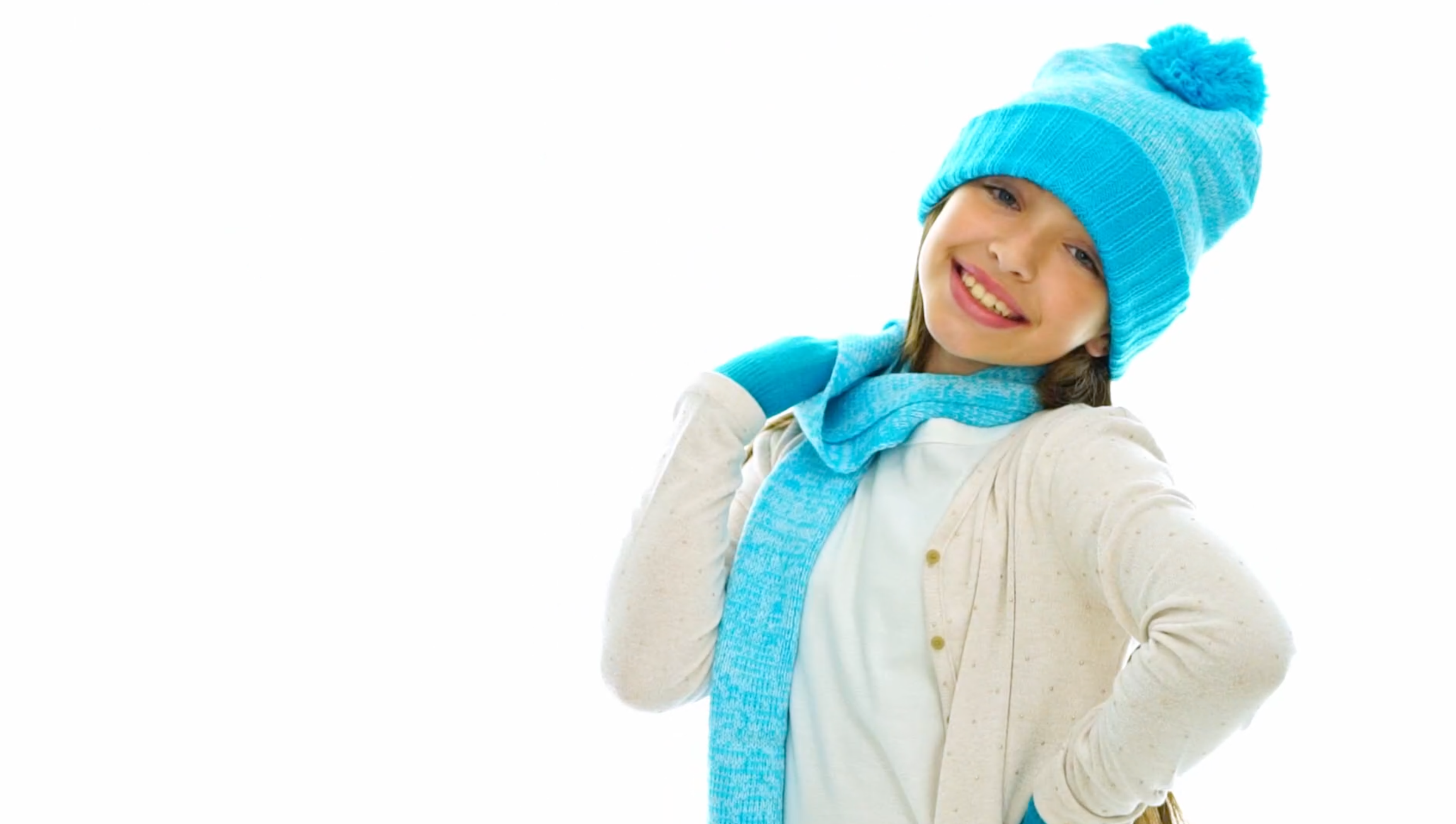 thumbnail video image 2 of Girls 3-Piece Winter Hat, Scarf & Glove Set – Cozy Knit Beanie Accessories for Kids – Warm Cold Weather Gear, 2 of 6