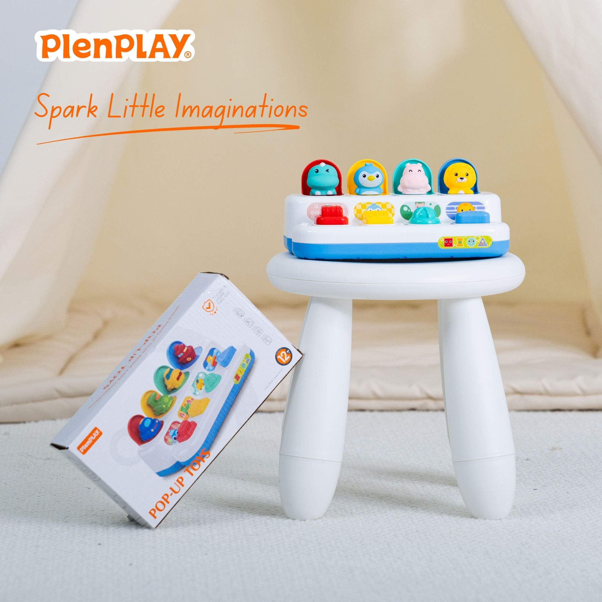 thumbnail video image 2 of PlenPLAY Pop Up Toys for Toddlers 1-3, Pop Up Toy for Babies, Interactive Cause and Effect Learning Toy, Fine Motor Educational Toy, 12+ Months, 2 of 2
