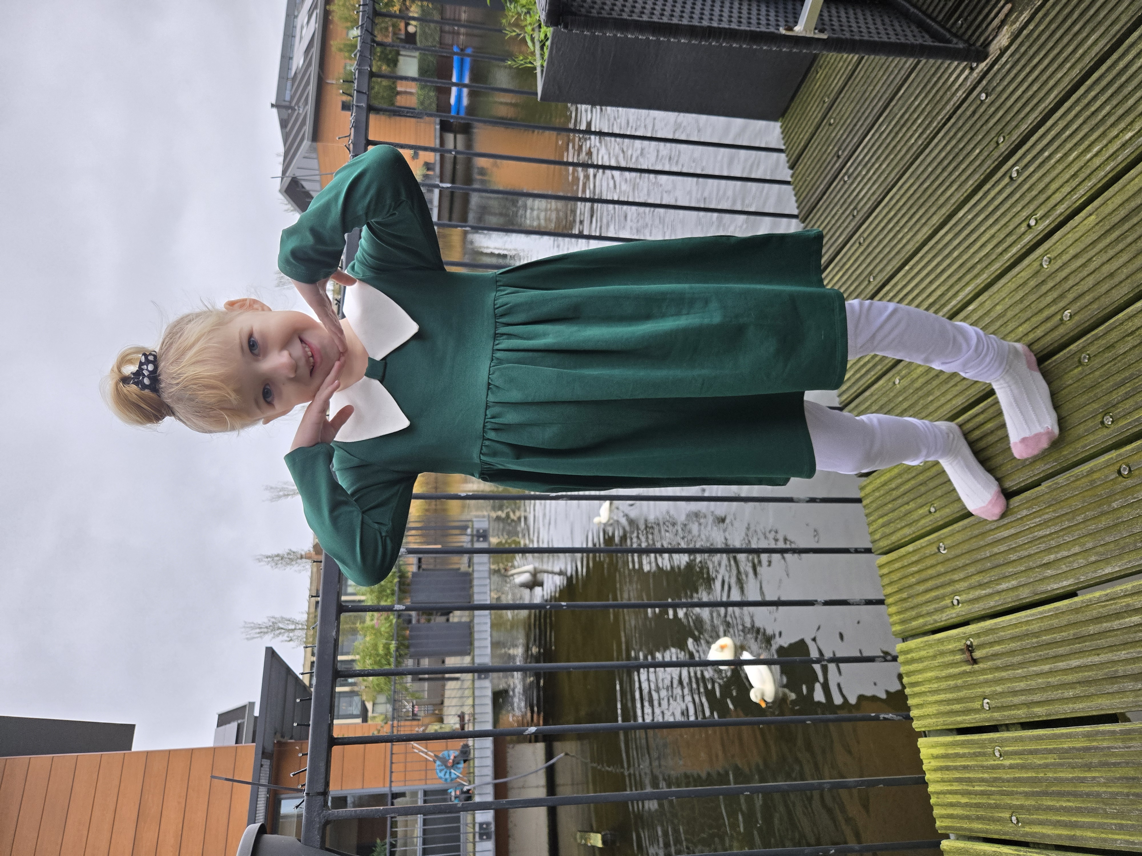Girls Dress Green Solid Casual School Student Uniform Cotton Long Sleeve 7  Years - Walmart.com