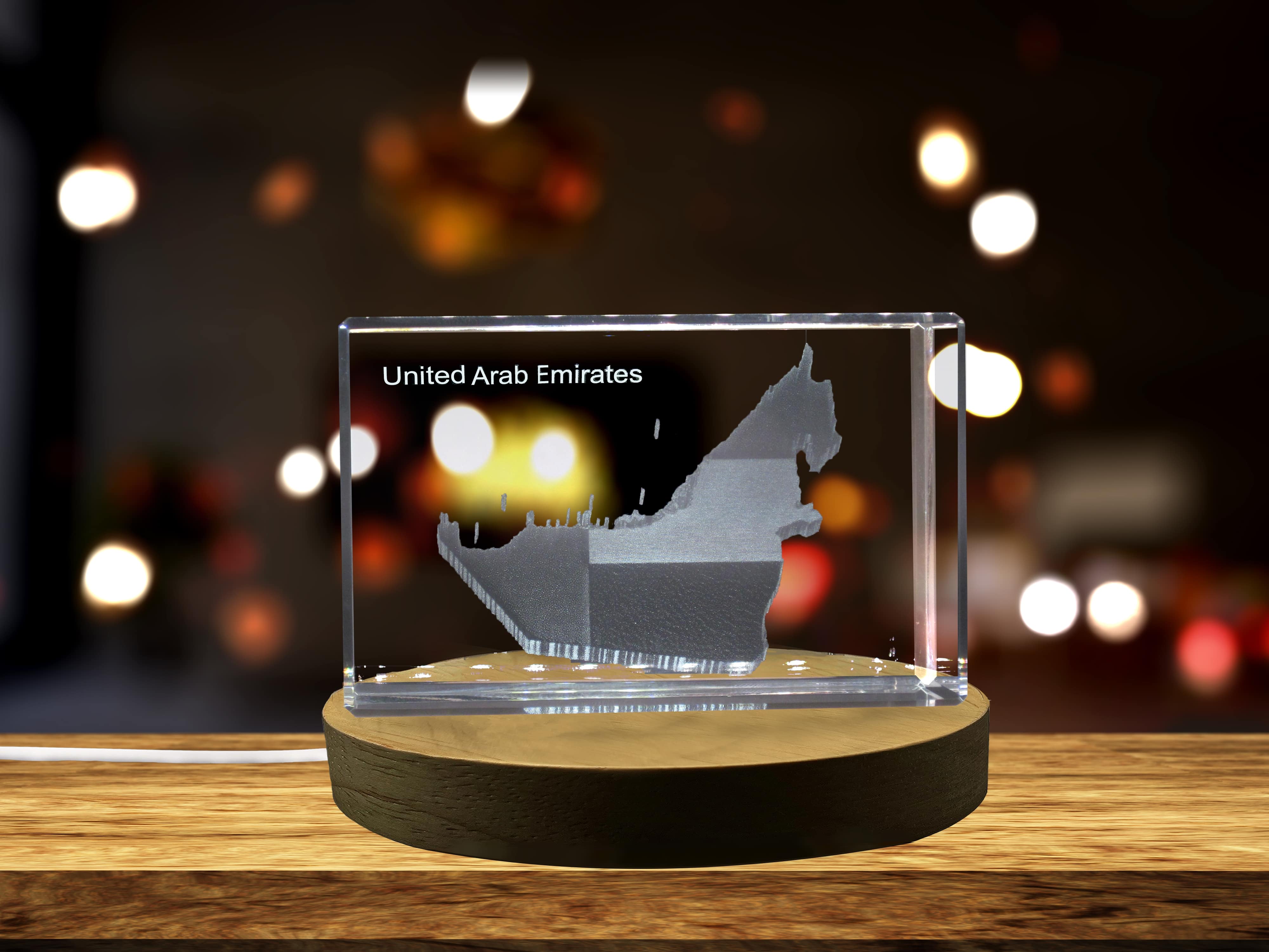 thumbnail video image 2 of United Arab Emirates 3D Engraved Crystal 3D Engraved Crystal Keepsake/Gift/Decor/Collectible/Souvenir, 2 of 8