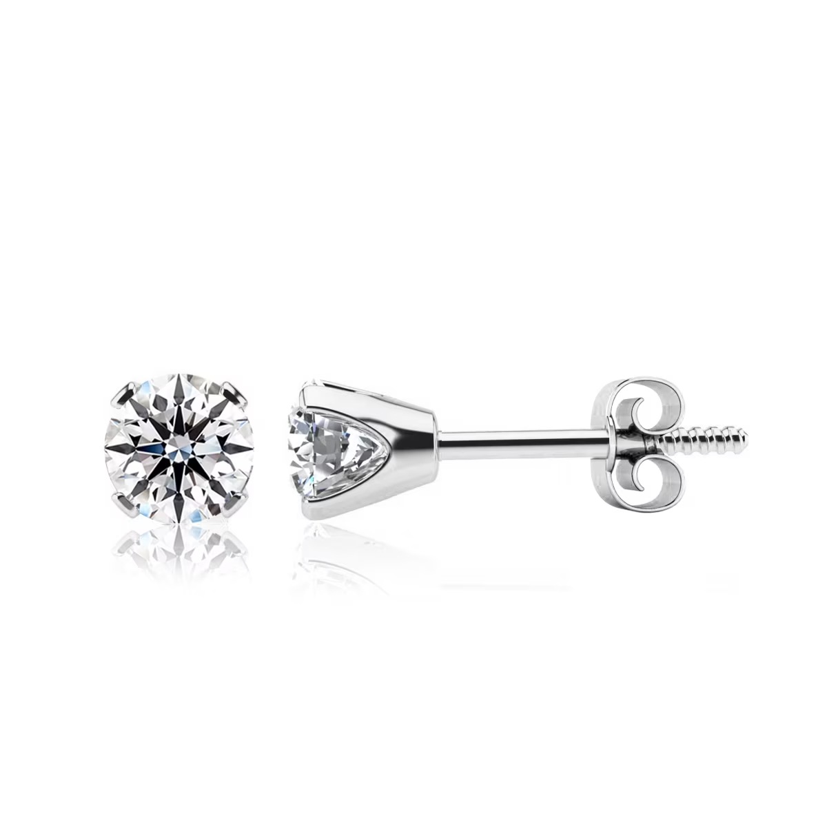 thumbnail video image 2 of SuperJeweler 1 Carat Lab Grown Diamond Stud Earrings for Women in 14K White Gold, 2 of 8