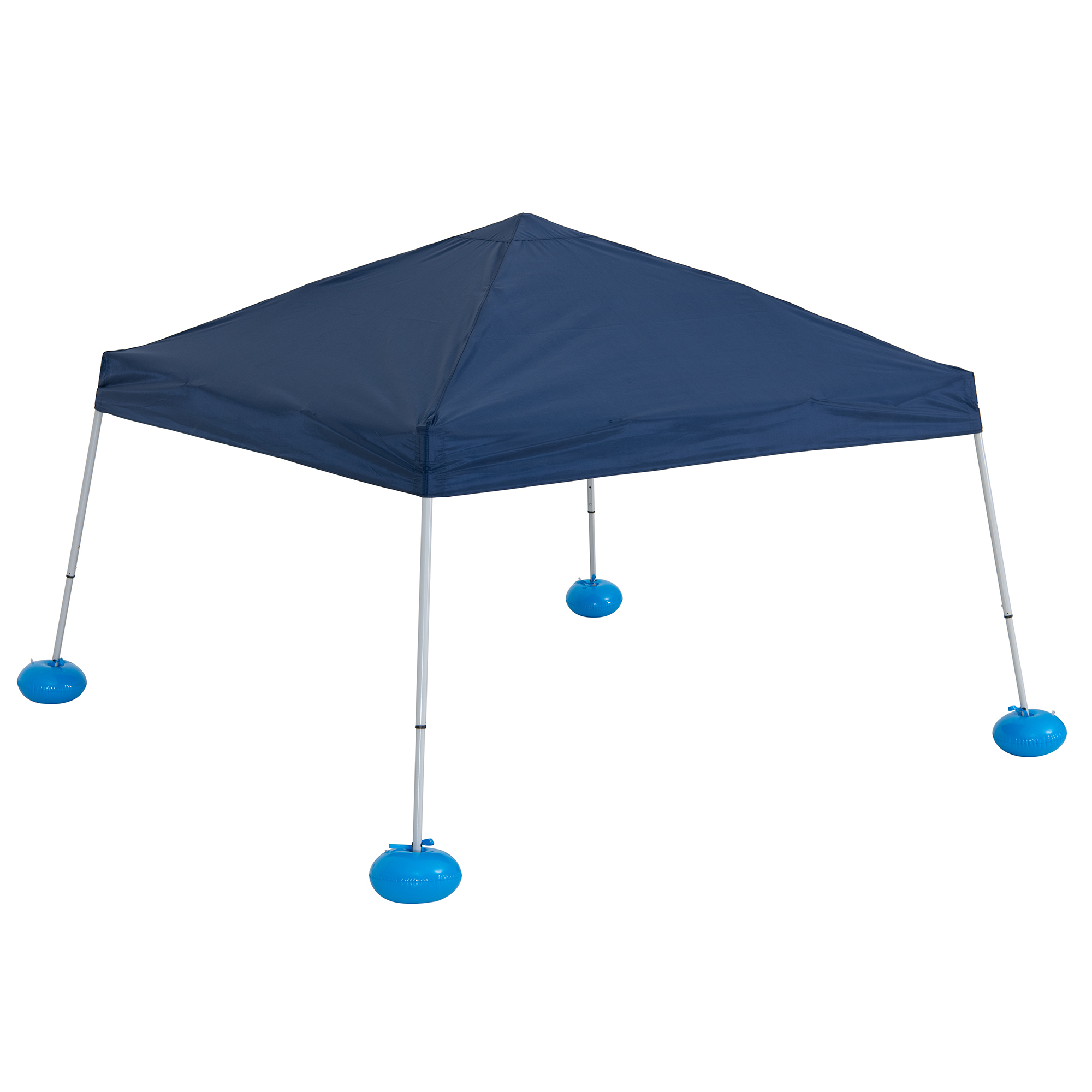 thumbnail video image 2 of SUNJOY Floating Pool Canopy 10' × 10’ Pop Up Gazebo Navy Fabric Canopy, Steel and Aluminum Frame Floating Tent with PVC Floats, Hand Air Pump and Carry Bag, 2 of 12