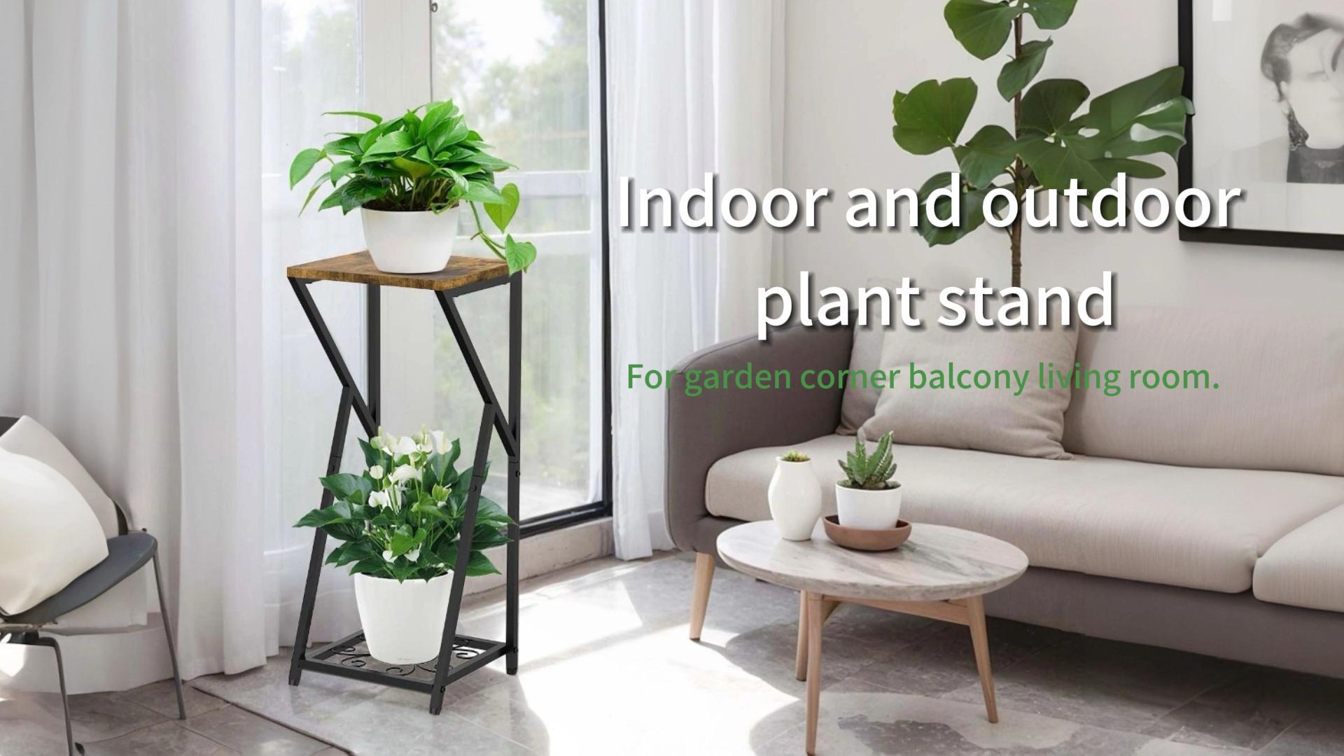 thovorrnl Tall Plant Stand Indoor, 2 Tier Corner Plant Shelf Modern ...