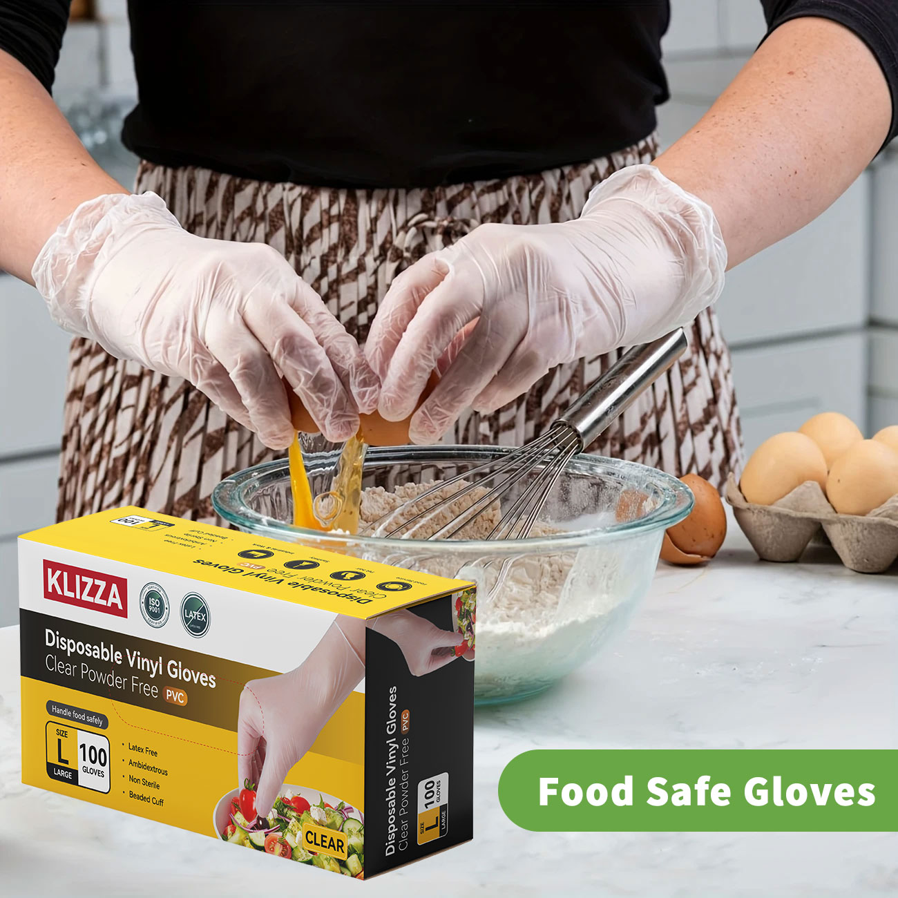 thumbnail video image 2 of 200Pcs Disposable Gloves, PVC Gloves Latex Free Powder-Free Health Glove Cleaning Rubber Glove for Kitchen Cooking Cleaning Food Handling(L Size), 2 of 9
