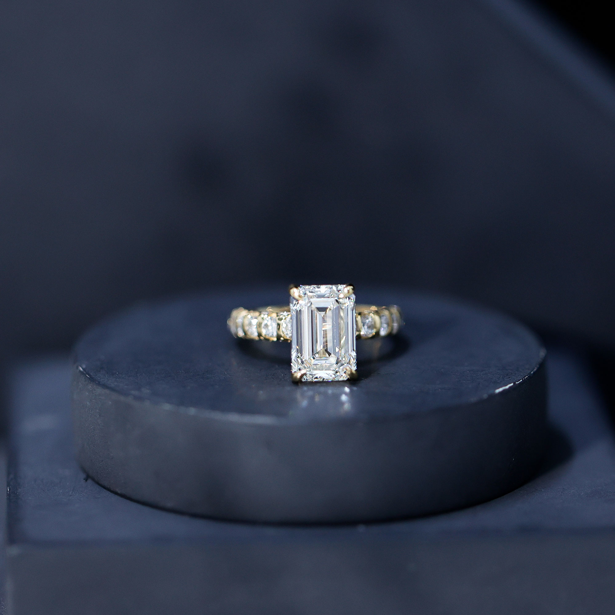 thumbnail video image 2 of Rosec Jewels IGI Certified Lab Grown Diamond 3 Carat Engagement Ring - Emerald Cut Diamond Ring (E-VS1 Quality) - with Jewelry Box, 925 Sterling Silver, US 4.00, 2 of 9