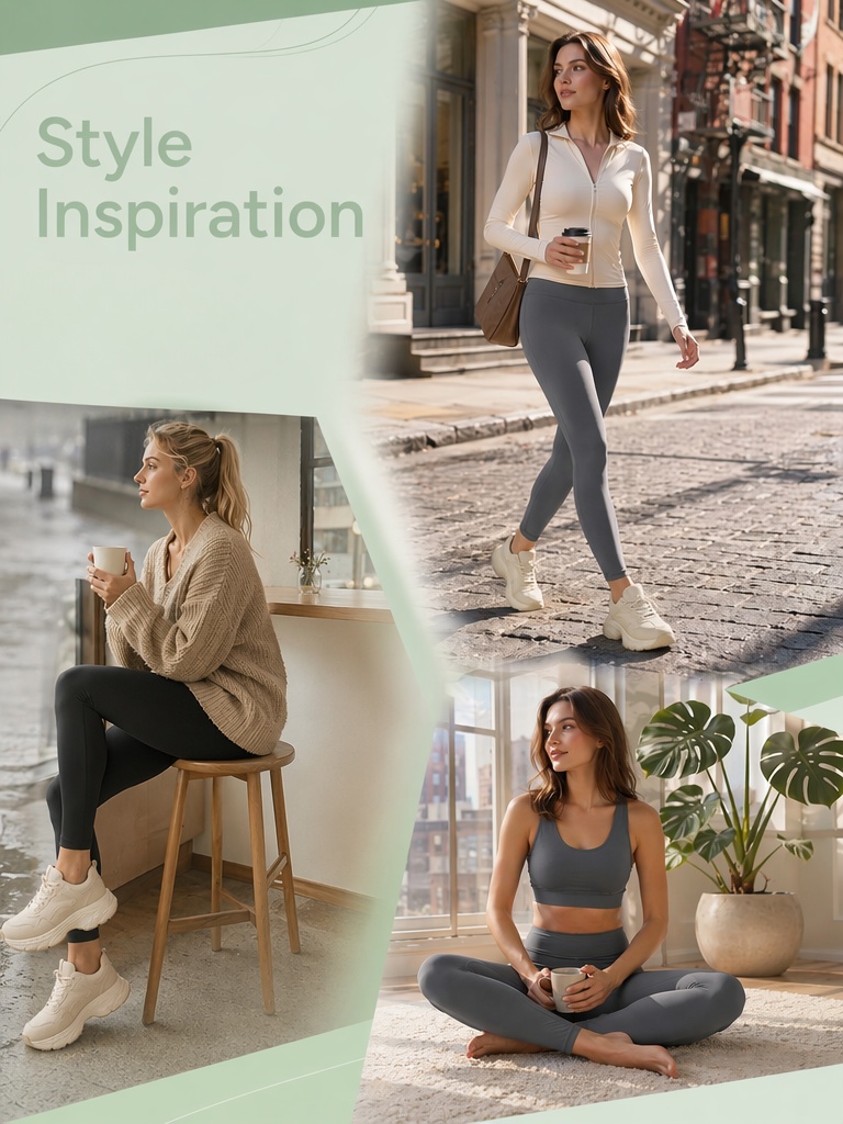 thumbnail video image 2 of 3-Pack Yoga Leggings for Women Elastic Waist Butt Lifting Gym Yoga Pants Ultra Soft Basic Workout Pants, 2 of 11