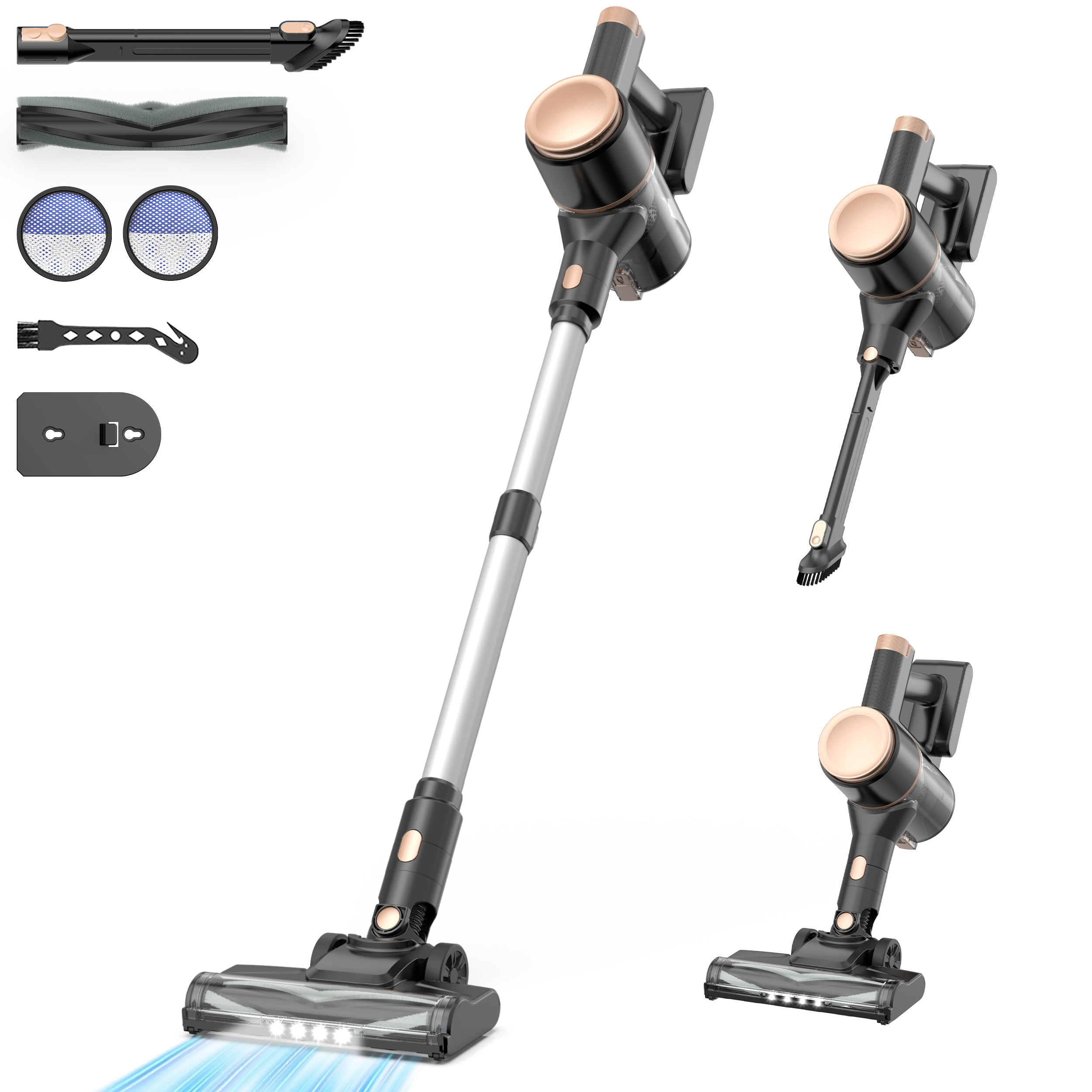 thumbnail video image 2 of YOMA Cordless Stick Vacuum Cleaner,Lightweight Self-standing Vacuum for Home Pet Hair Carpet Hardwood Floor, 2 of 14