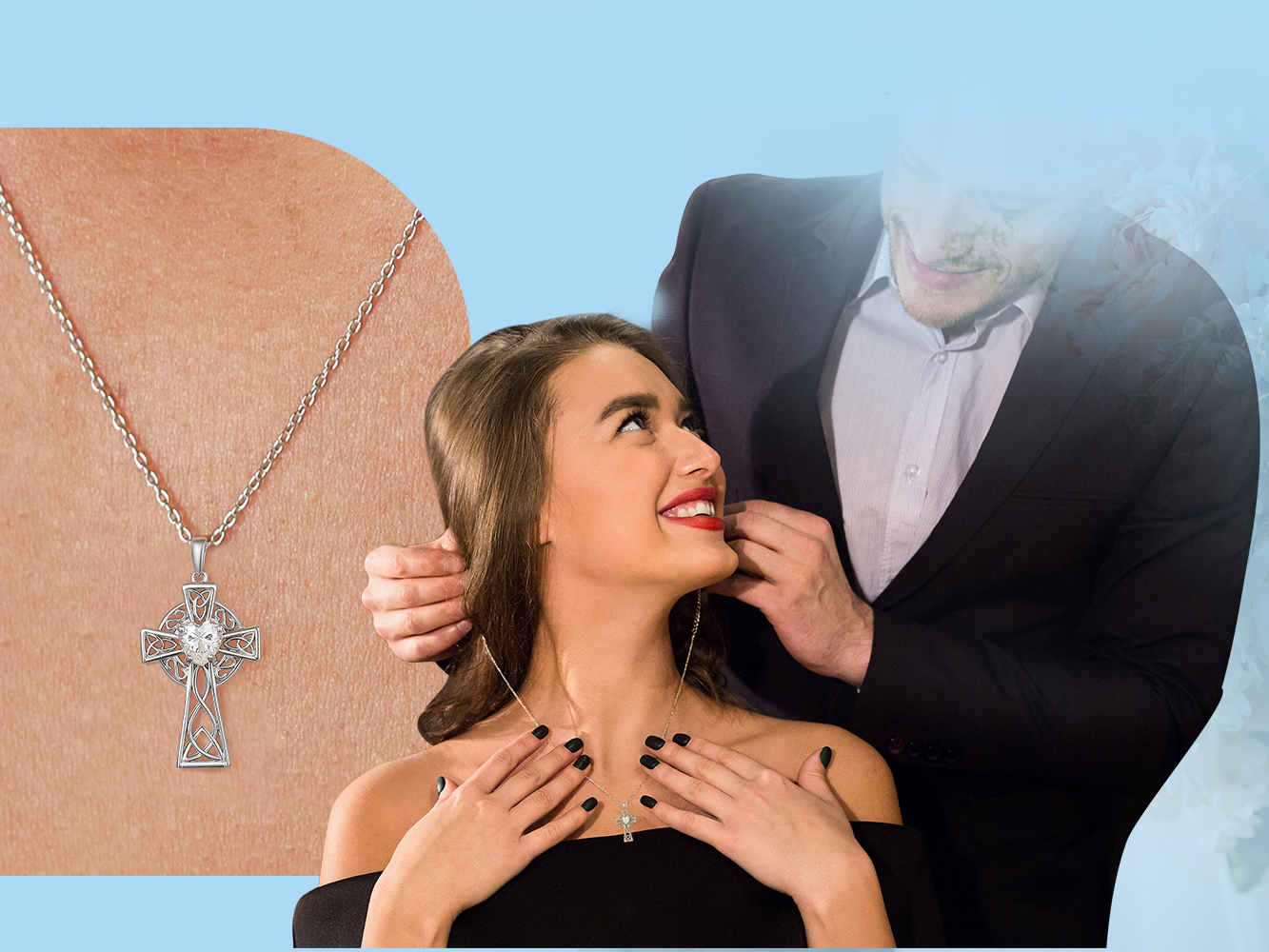 thumbnail video image 2 of MomentWish Cross Necklace for Women, 1 Carat Moissanite Pendant Necklace 925 Sterling Silver Women Gifts, 2 of 10