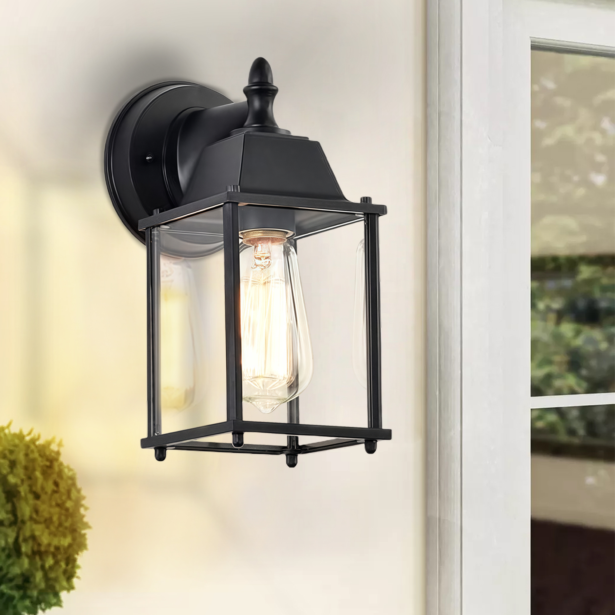 thumbnail video image 2 of Porch Lights Outdoor Wall Lantern Black Outdoor Light Fixture Decor Aluminum Anti-Rust Exterior Waterproof Outdoor House Lights for Patio Garage Front Door Entryway, 2 of 9