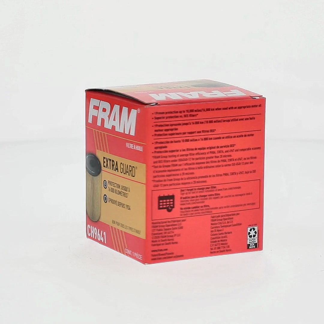 FRAM Extra Guard Oil Filter, CH9641, 10K Miles, Replacement Oil