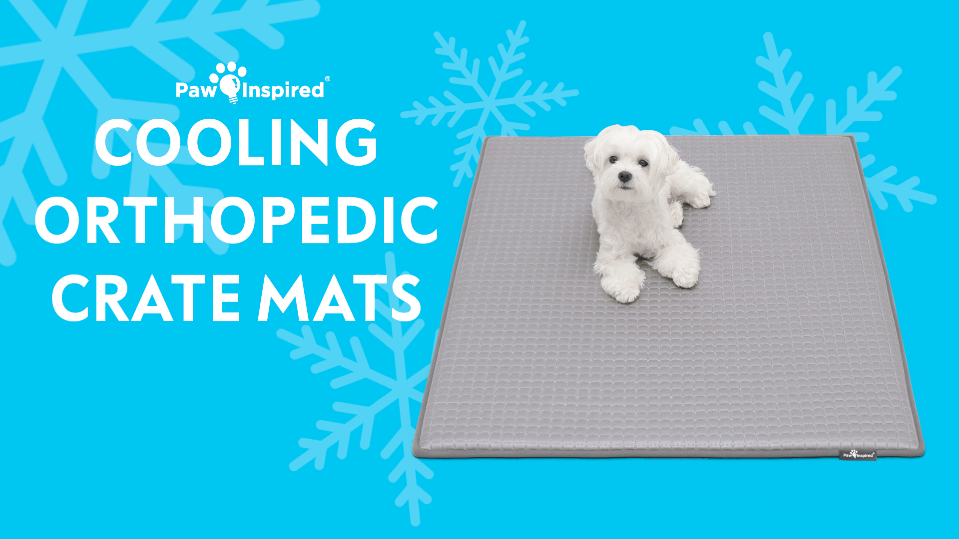 thumbnail video image 2 of Paw Inspired Cooling Orthopedic Crate Pad for Dogs, Washable Memory Foam Dog Cooling Mat(41x28 Inch Large Size for 42 Inch Kennel, Gray), 2 of 7