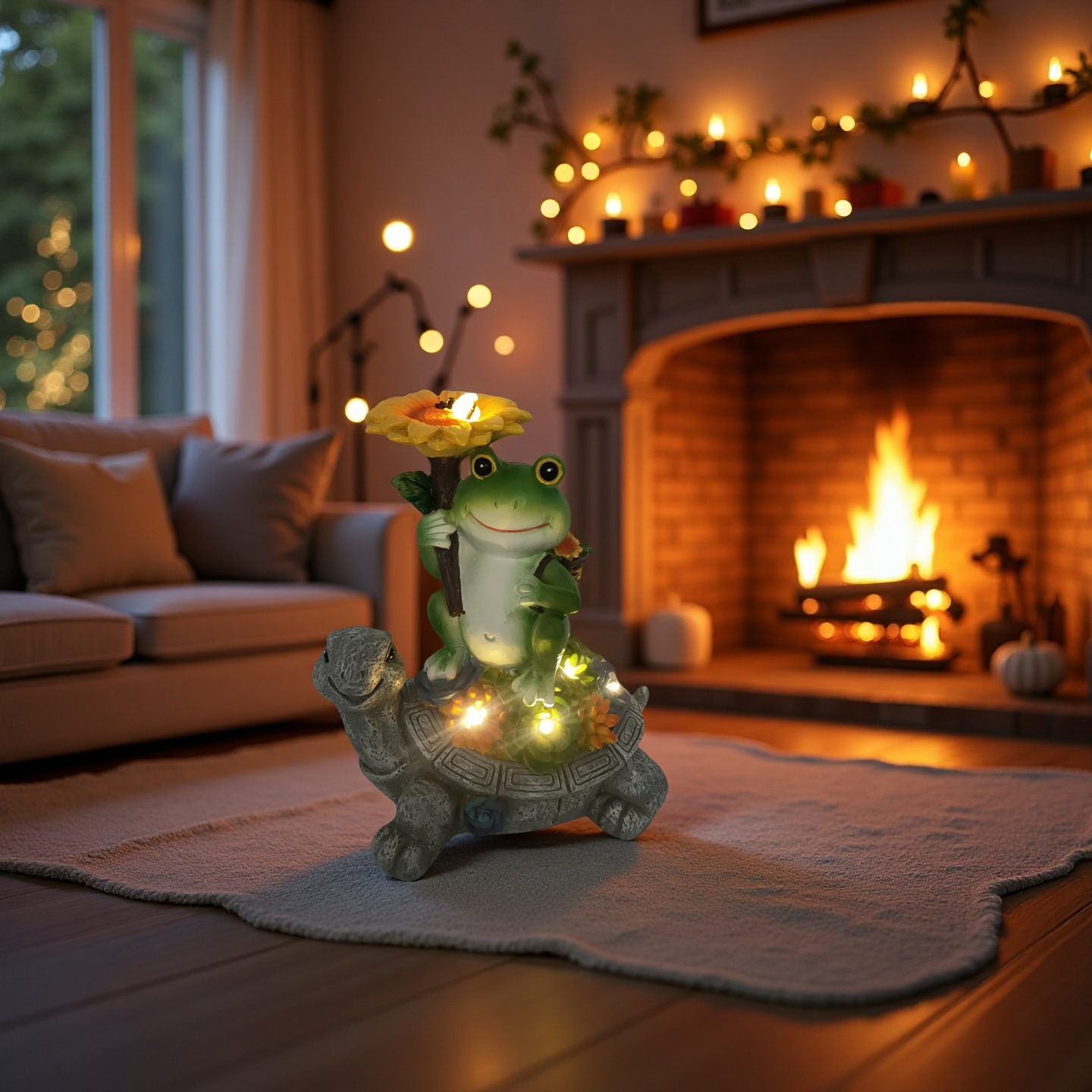thumbnail video image 2 of 10 Inch Solar Turtle Garden Statue Outdoor Decor Animal Figurine Light for Patio Yard Outside Home Art Ornament Gifts, 2 of 10