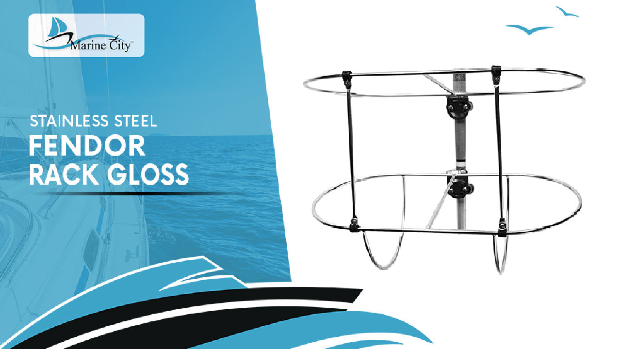 thumbnail video image 2 of MARINE CITY Stainless-Steel Double Strong and Durable Fender Rack Gloss Finish Easy Use Holder with Stanchion Clamps 11 Inches Diameter Fender for Marines  Boats  Ships  Kayaks Pack of 1, 2 of 8