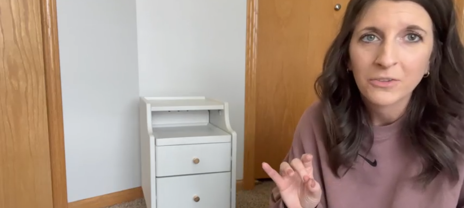 thumbnail video image 2 of Muwuele Solid Wood Small Nightstand with Drawers, Dorm Bedside Table, Narrow White Nightstand for Bedroom, Living room, 2 of 12