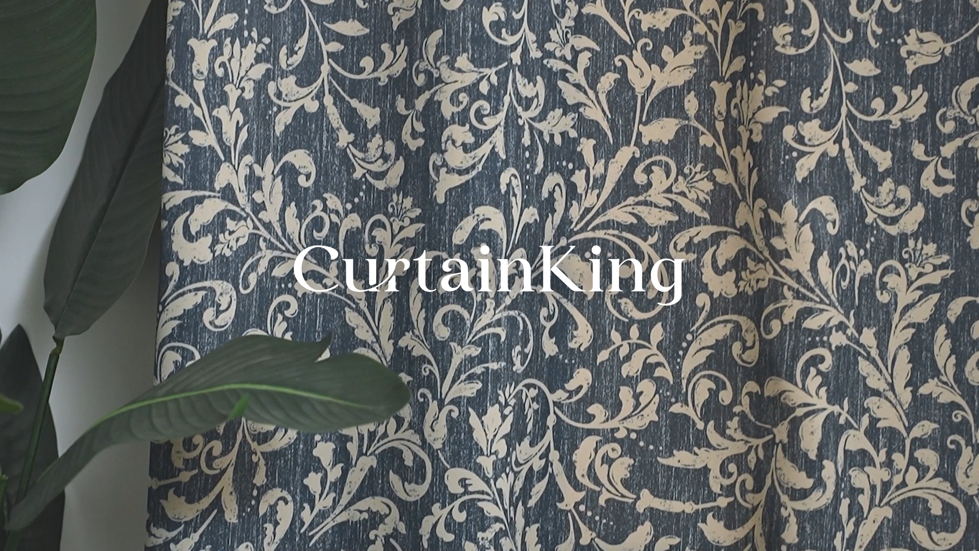 thumbnail video image 2 of Curtainking Blackout Curtains for Bedroom Thermal Curtains Floral Patterned Living Room Vintage Country Curtain 63 inch Long 2 Panels Blue on Beige, 2 of 10