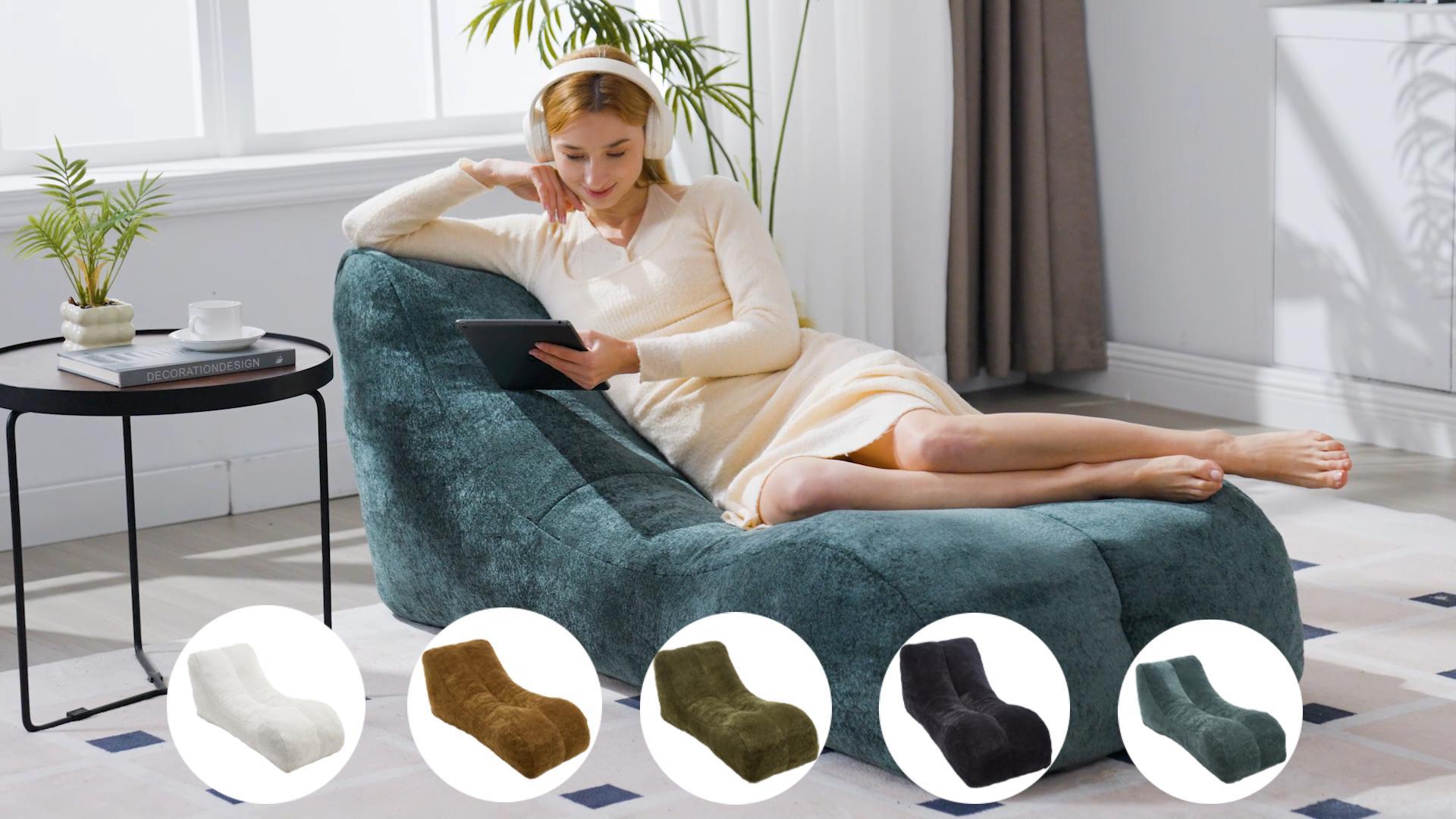 thumbnail video image 2 of 59'' Yoga Chairs for Adults, Ergonomic Chaise Lounge Chair Indoor Reading Chair for Stretching, Relaxation, Exercise, Used in Bedroom, Living Room (Light Blue), 2 of 9