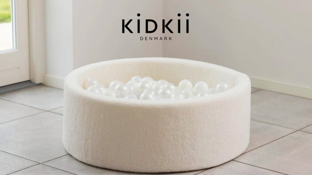 thumbnail video image 2 of KIDKII Round Ball Pit Soft Teddy Indoor Play Toy for Toddlers, 200 Balls, Cream, 2 of 10