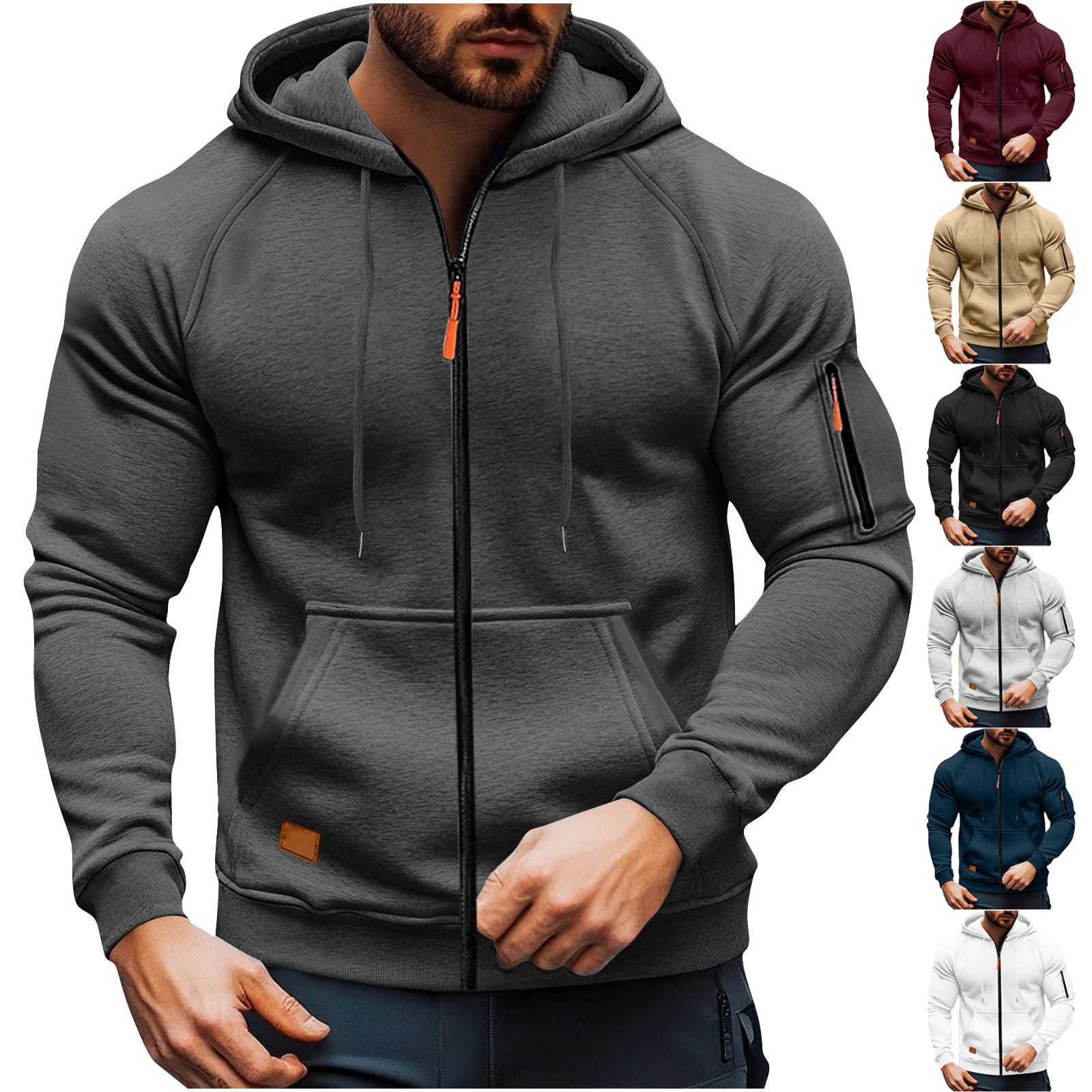 thumbnail video image 2 of Dovford Tactical Hoodies for Men Military Full Zip Up Pullover Cargo Hoodie Jacket Fleece Hooded Sweatshirt with Pockets, 2 of 8