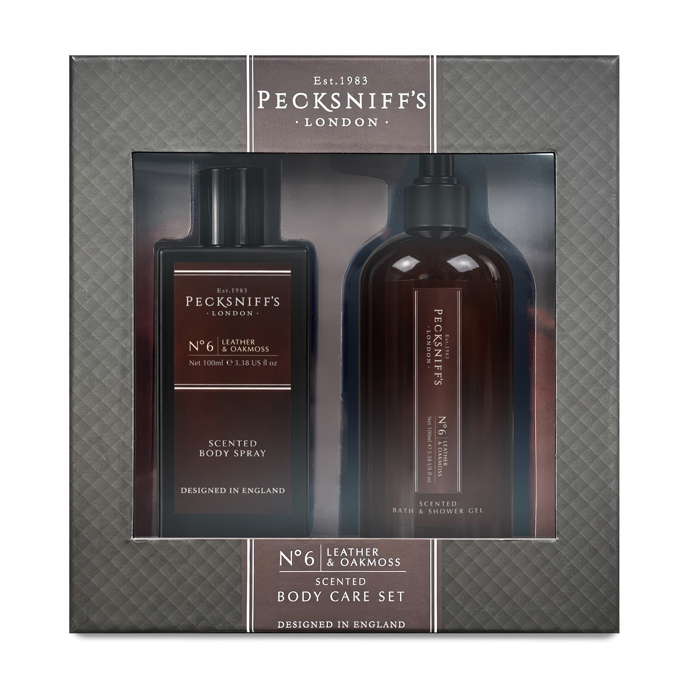 thumbnail video image 2 of Pecksniff’s Men’s Body Duo Set – Leather & Oakmoss Scented Bath & Shower Gel 250ml & Body Spray 100ml – Luxury Grooming Gift Set for Him, 2 of 9