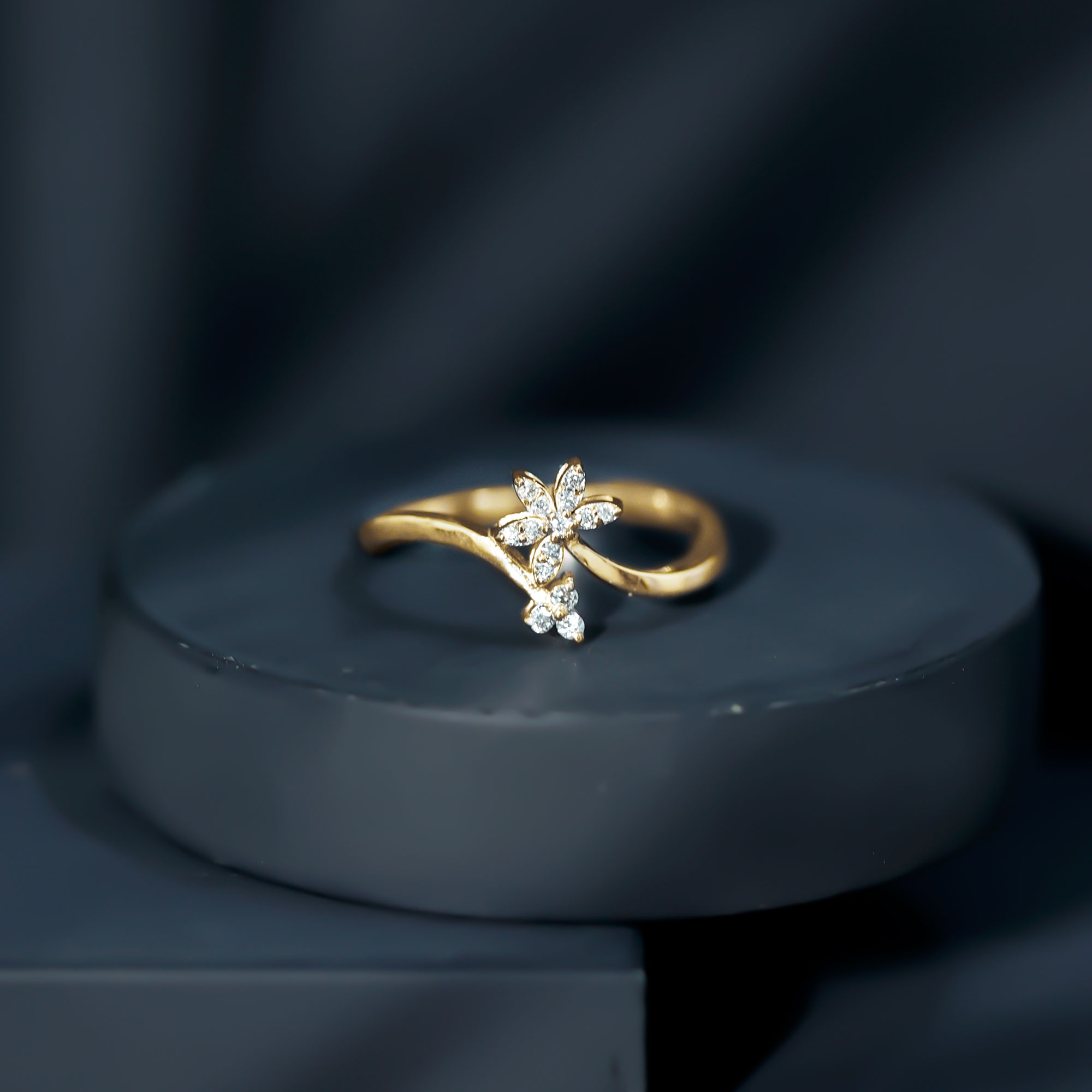 thumbnail video image 2 of Rosec Jewels Natural Diamond Flower Promise Ring for Women - Commitment Ring - HI-SI Quality - Ready to Gift for Valentines Day, 925 Sterling Silver, US 4.00, 2 of 9