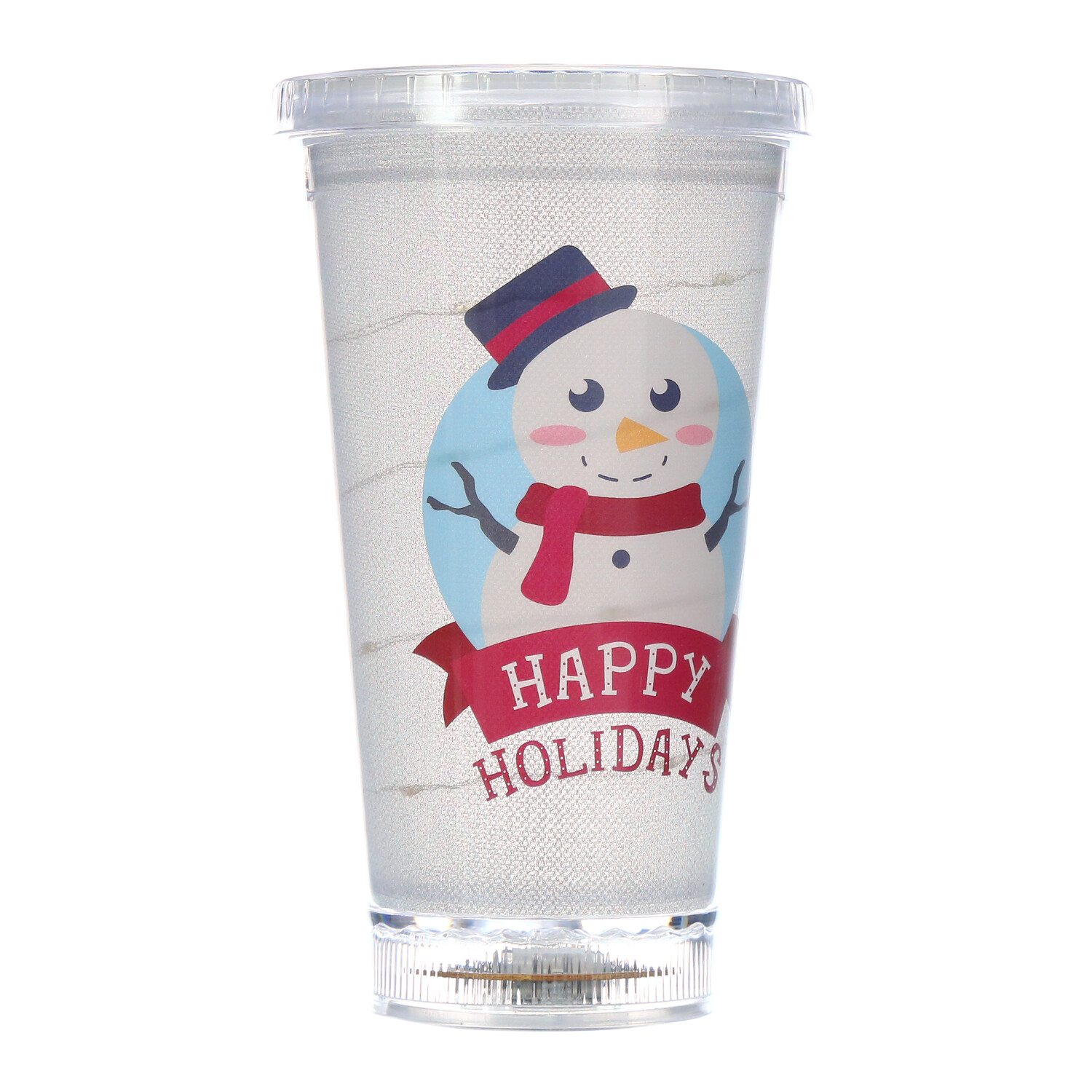 16oz String Lights Double Wall Tumbler W/Straw, W/Christmas Prints