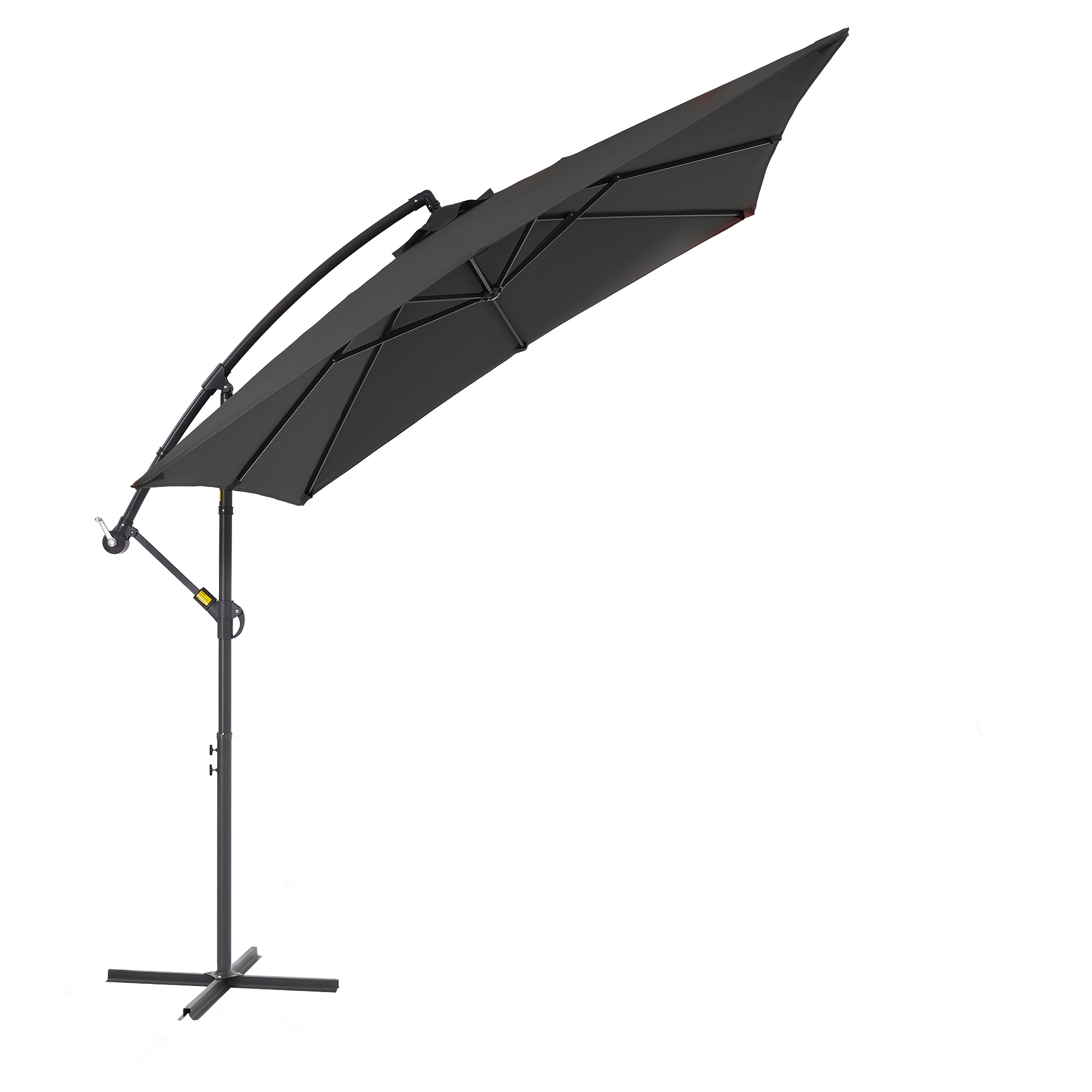 thumbnail video image 2 of ACEGOSES 8.2×8.2FT Backyard Offset Hanging Umbrella , Square Canopy, Steel Pole and Ribs for Outdoors, Beaches and Lawns, Anthracite, 2 of 8