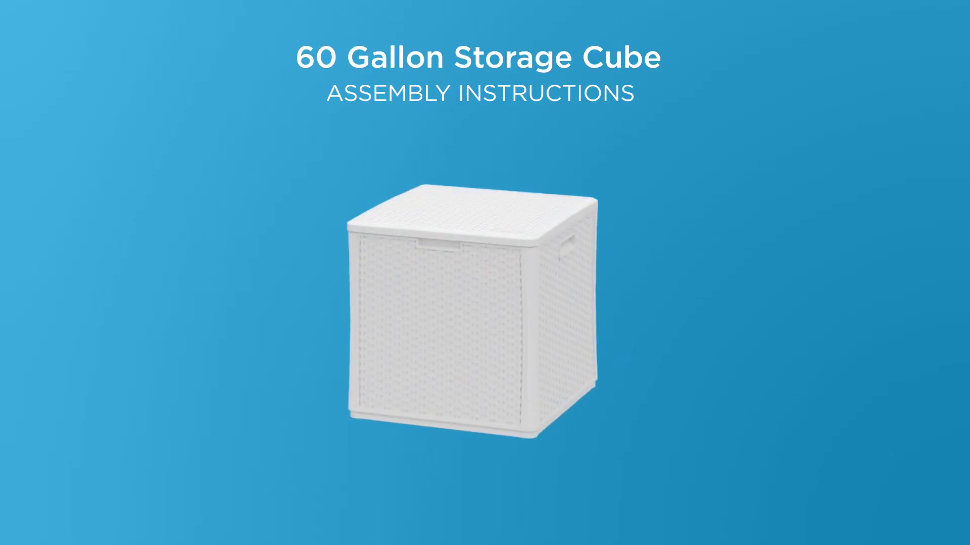 thumbnail video image 2 of Suncast 60-Gal. Cube Water-Resistant Resin Outdoor Deck Storage Box, Stoney, 2 of 7