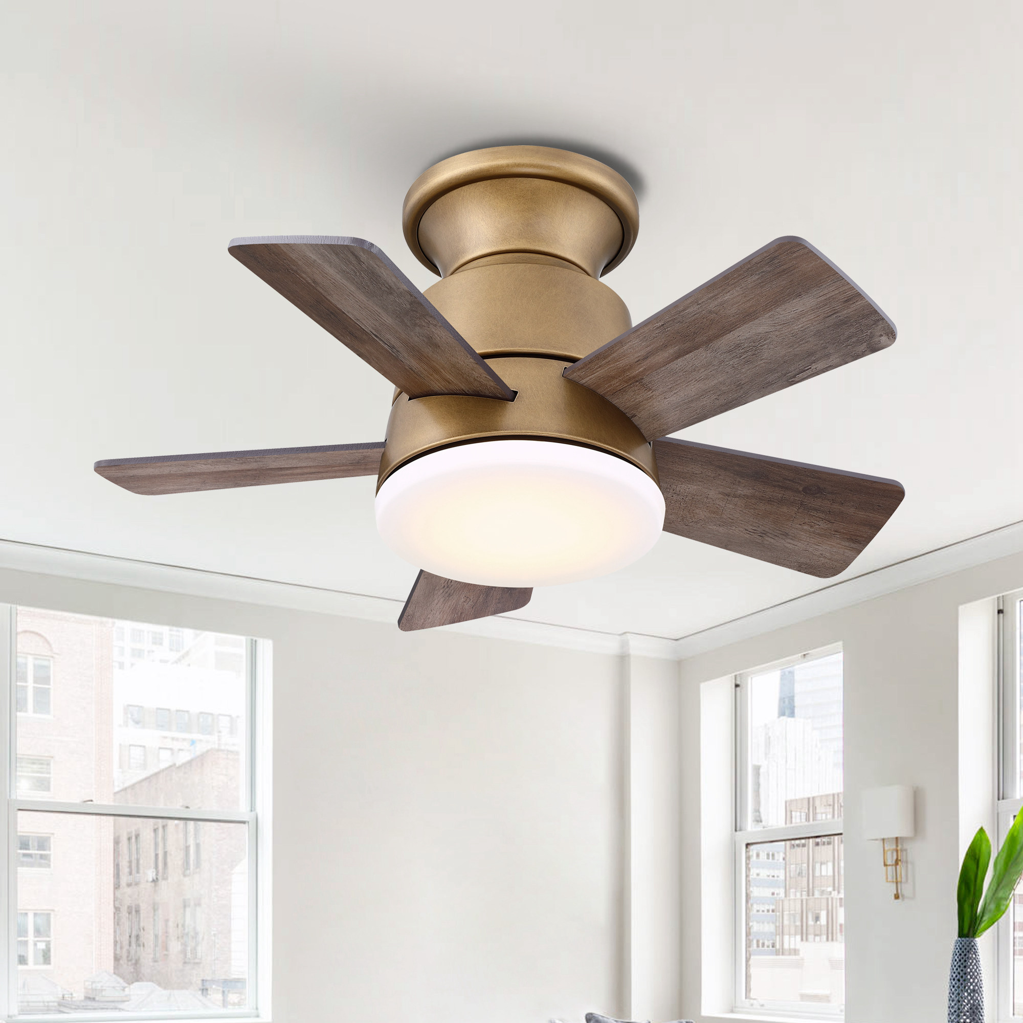 thumbnail video image 2 of Parrot Uncle Ceiling Fans with Lights and Remote 52 Inch Ceiling Fan with LED Light for Bedroom Outdoor Ceiling Fans for Patios Covered, Brass, 2 of 9