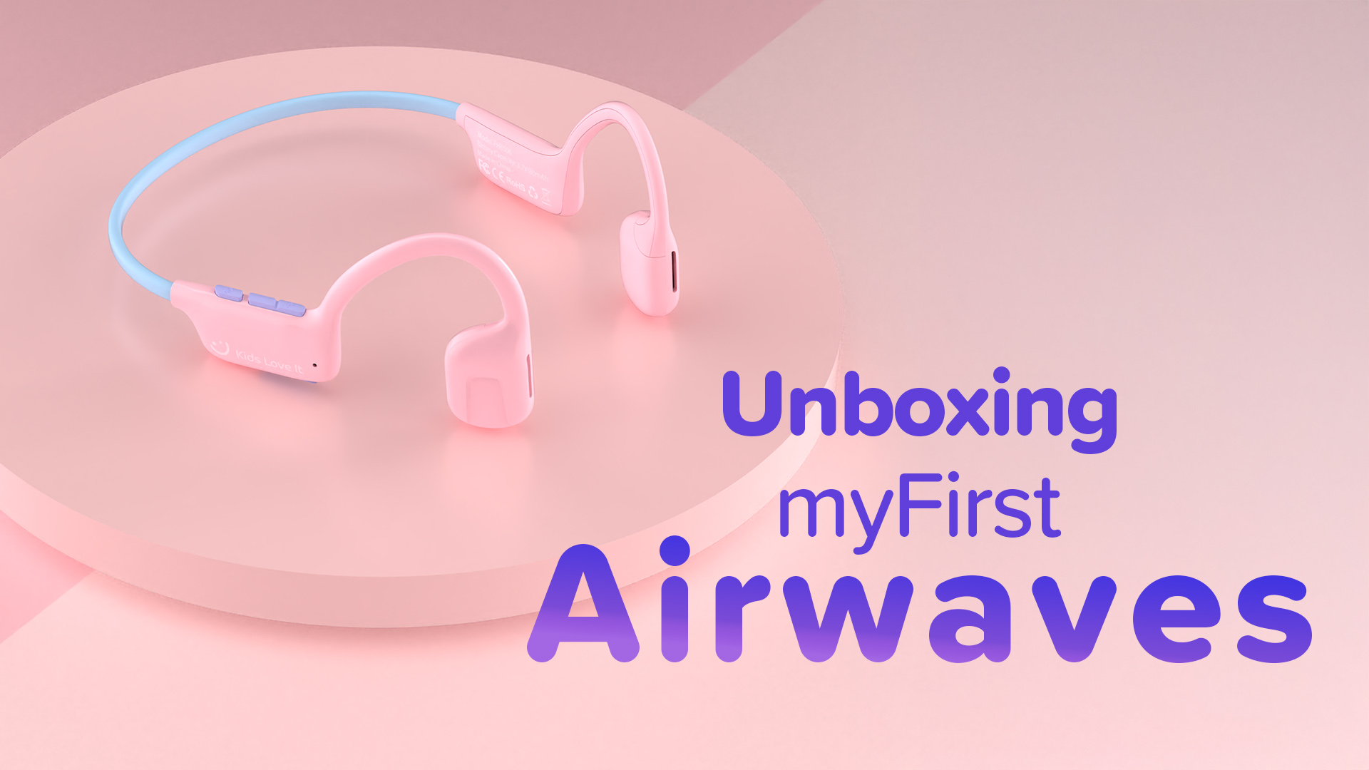 thumbnail video image 2 of myFirst Kids Airwaves Wireless Open-Ear Headphones - Safe Listening, Long Battery Life, New - Blue, 2 of 12