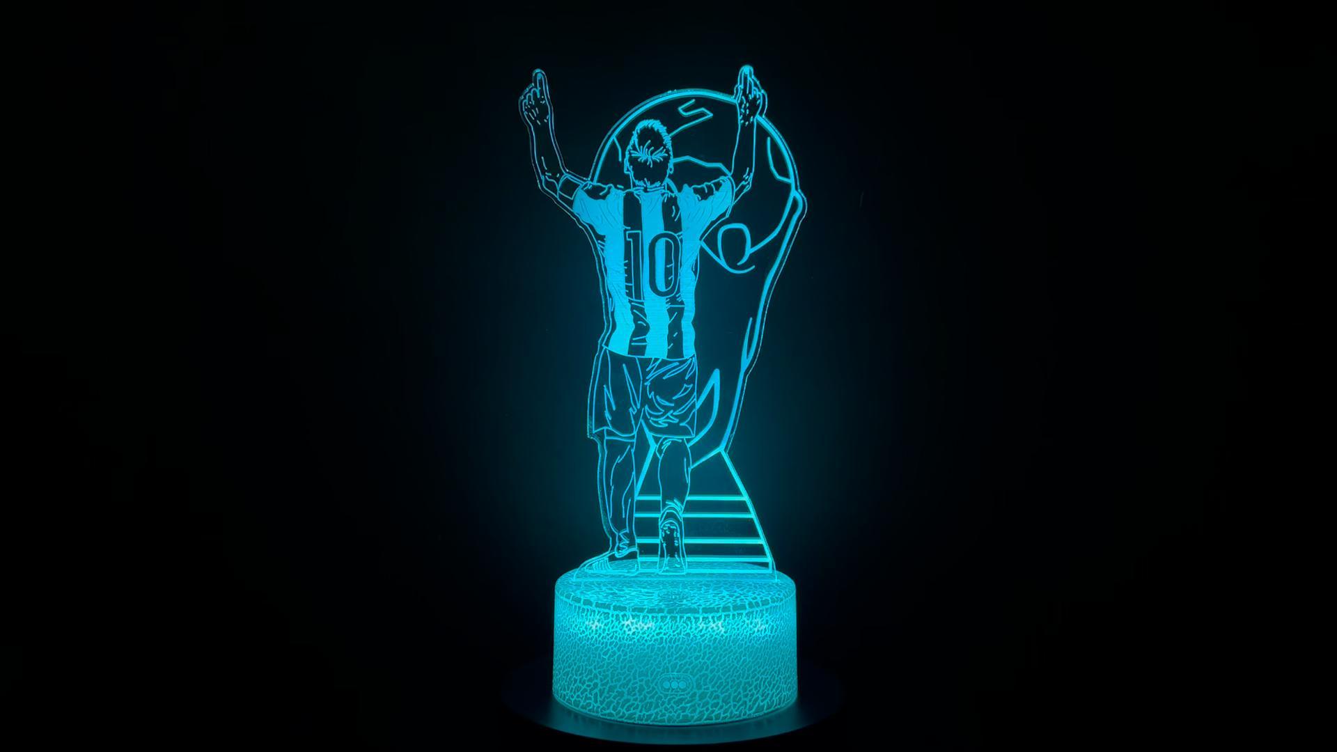thumbnail video image 2 of ARERG Soccer LED Night Light, 16 Color Changing NO.10 Soccer Figurine Decor Lamp, 2 of 8