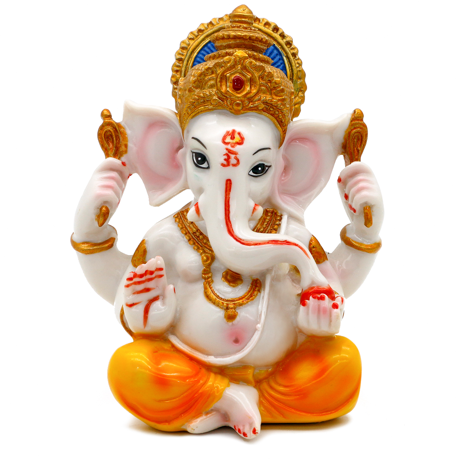 thumbnail video image 2 of 5.5" H India God Lord Ganesh Statue  Hindu Mandir Temple Pooja Item Indian Small Ganesha Idol Figurine Murti Puja Collections Diwali Gifts Decor Hinduism Buddha Yoga Zen Meditation Altar Shrine Kit, 2 of 8